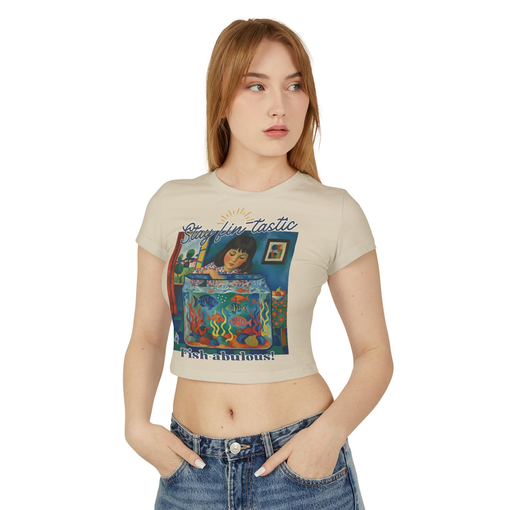 Fish-abulous T-Shirt — Stay Fin-tastic Design- Whimsical Women's Baby Tee, Fish & Art Lover Apparel, Gift for Her,