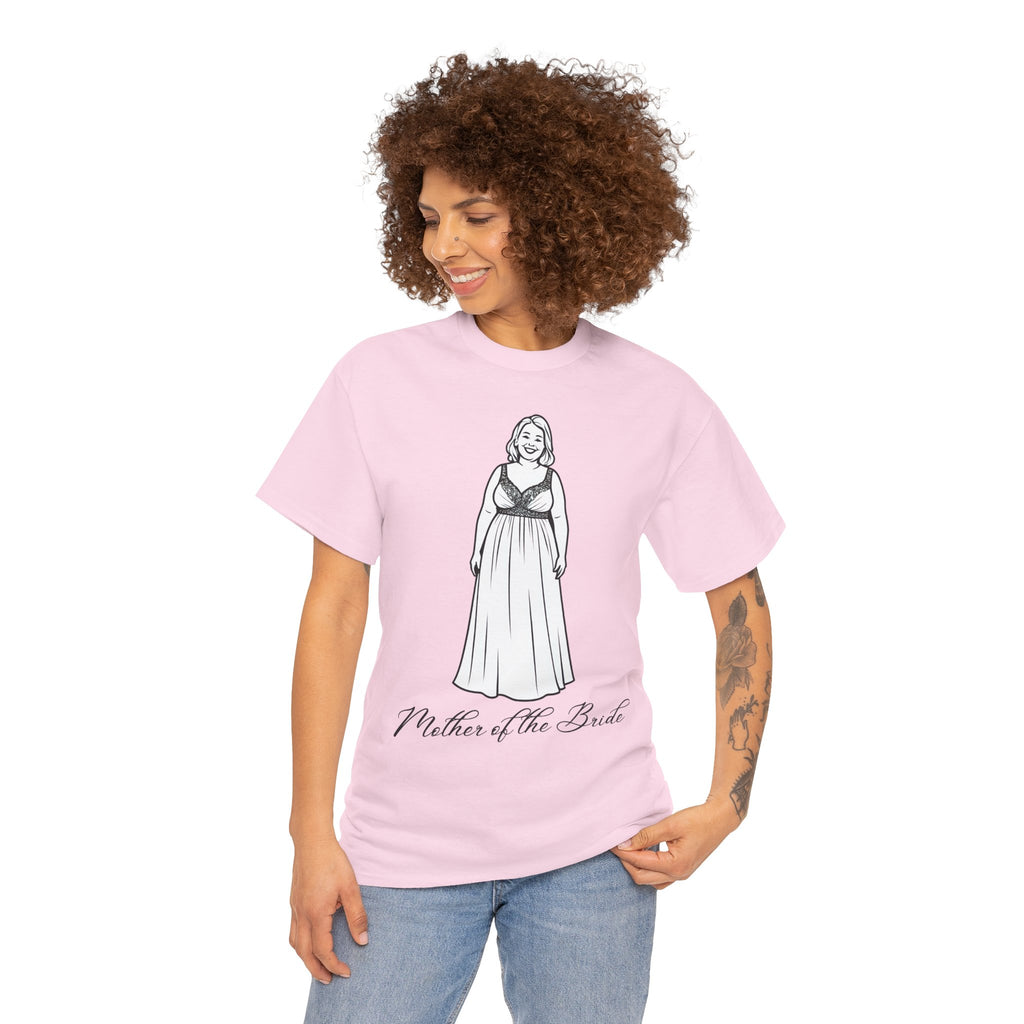 Mother of the Bride Tee, Plus Size Wedding Shirt, Unisex Cotton T-Shirt, Bridal Party Gift, Fun Wedding Day Apparel
