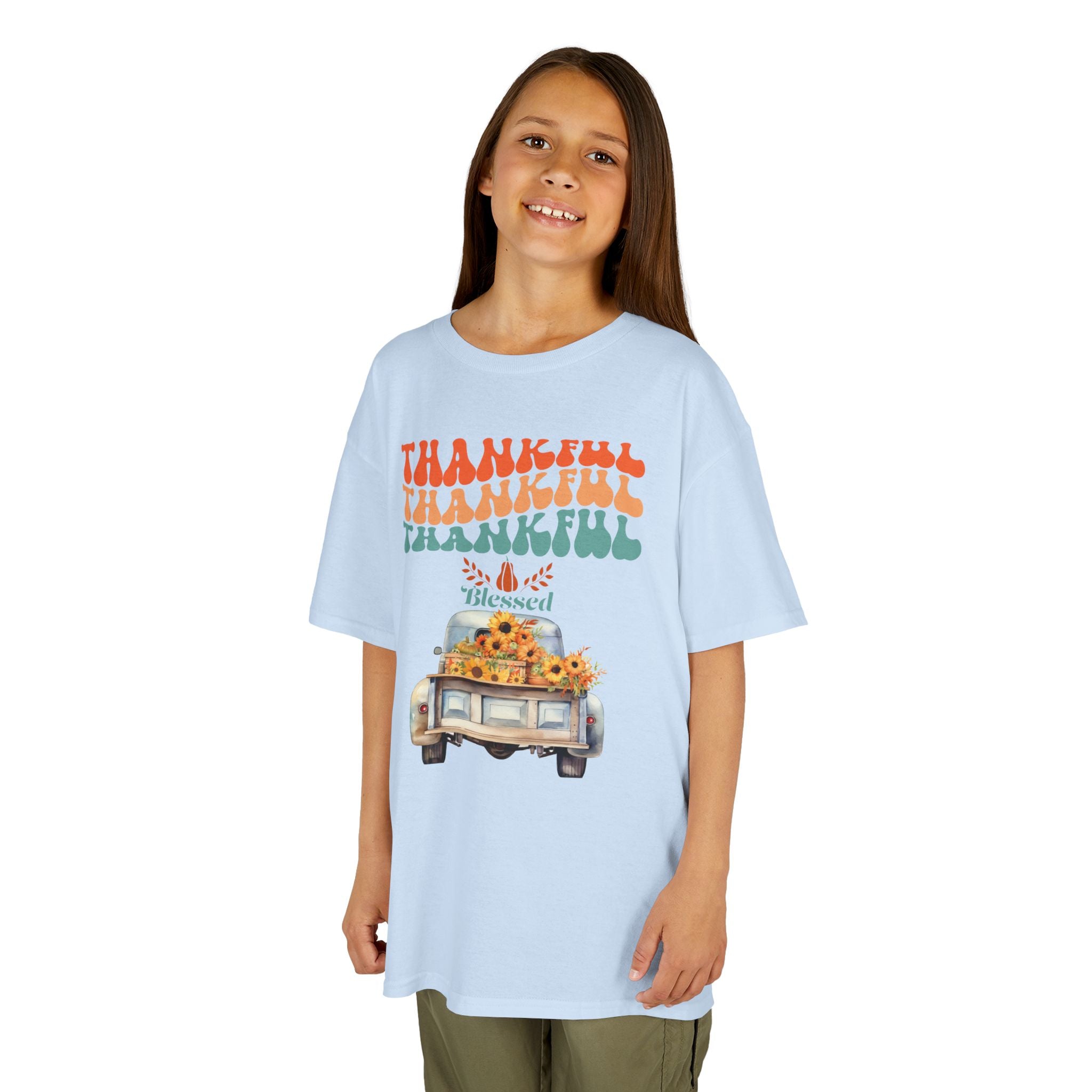 Thankful Kids Tee | Cute Autumn T-Shirt | Thanksgiving Gift | Kids Holiday Wear | Family Gathering Apparel
