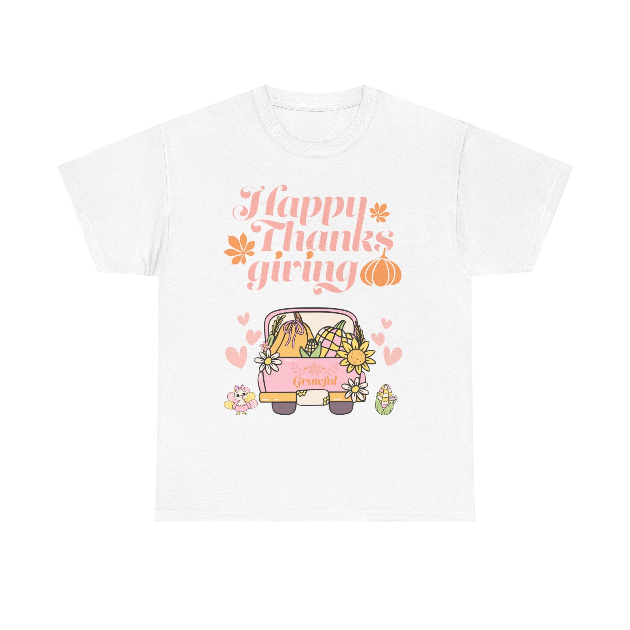 Happy Thanksgiving Unisex Tee | Cozy Autumn Shirt for Family Gatherings, Thanksgiving Celebration, Fall Fashion, Cute Gift Idea