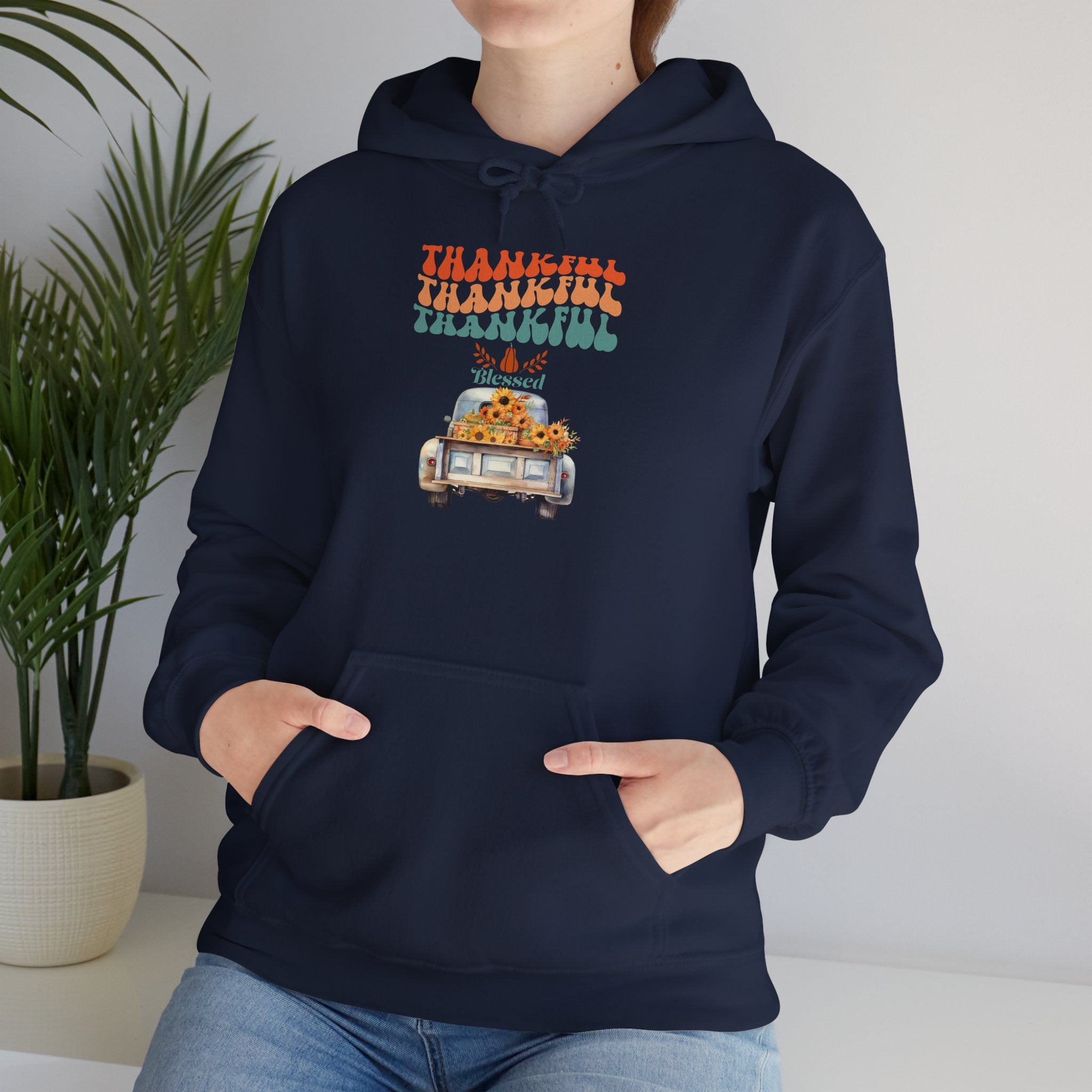 Thankful Vintage Hoodie - Cozy Unisex Sweatshirt for Fall, Thanksgiving Gathering, Gift, Casual Wear, Layering