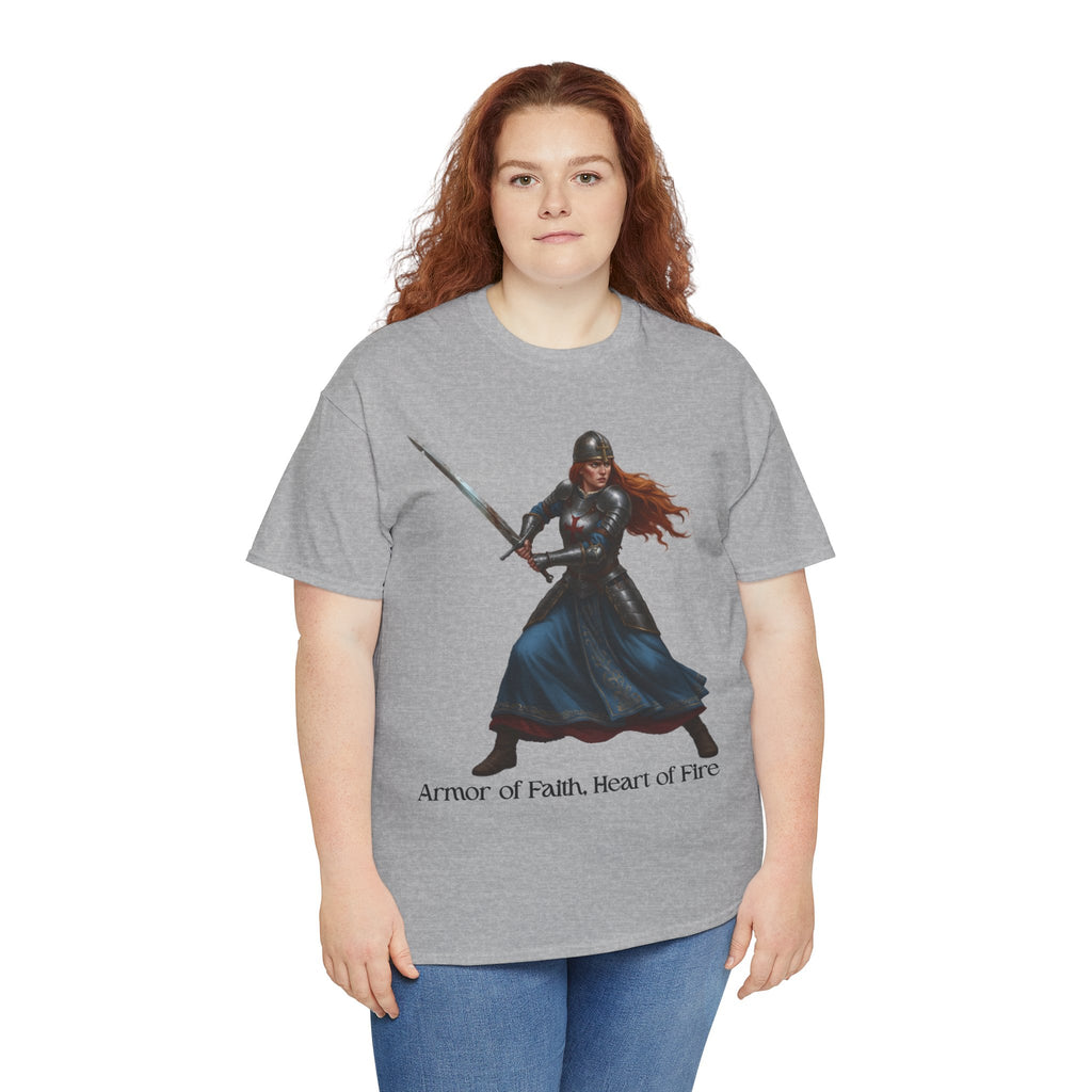 Warrior Spirit Unisex Heavy Cotton Tee, Inspirational Shirt, Fantasy Gift, Empowerment Merchandise, Soft Cotton Tee, Everyday Wear