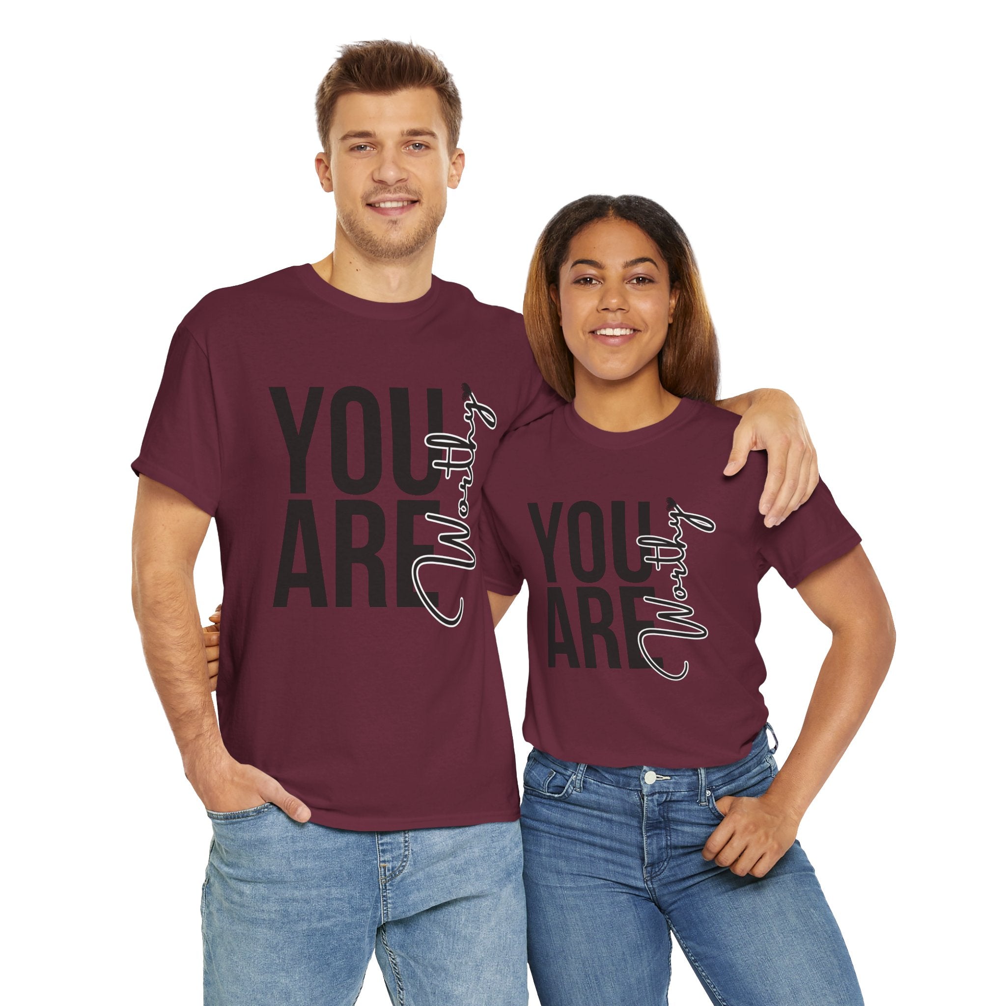 You Are Worthy Unisex Heavy Cotton Tee, Motivational Quote Shirt, Gift for Friends, Self-Love Tee, Uplifting Apparel, Positive [...]