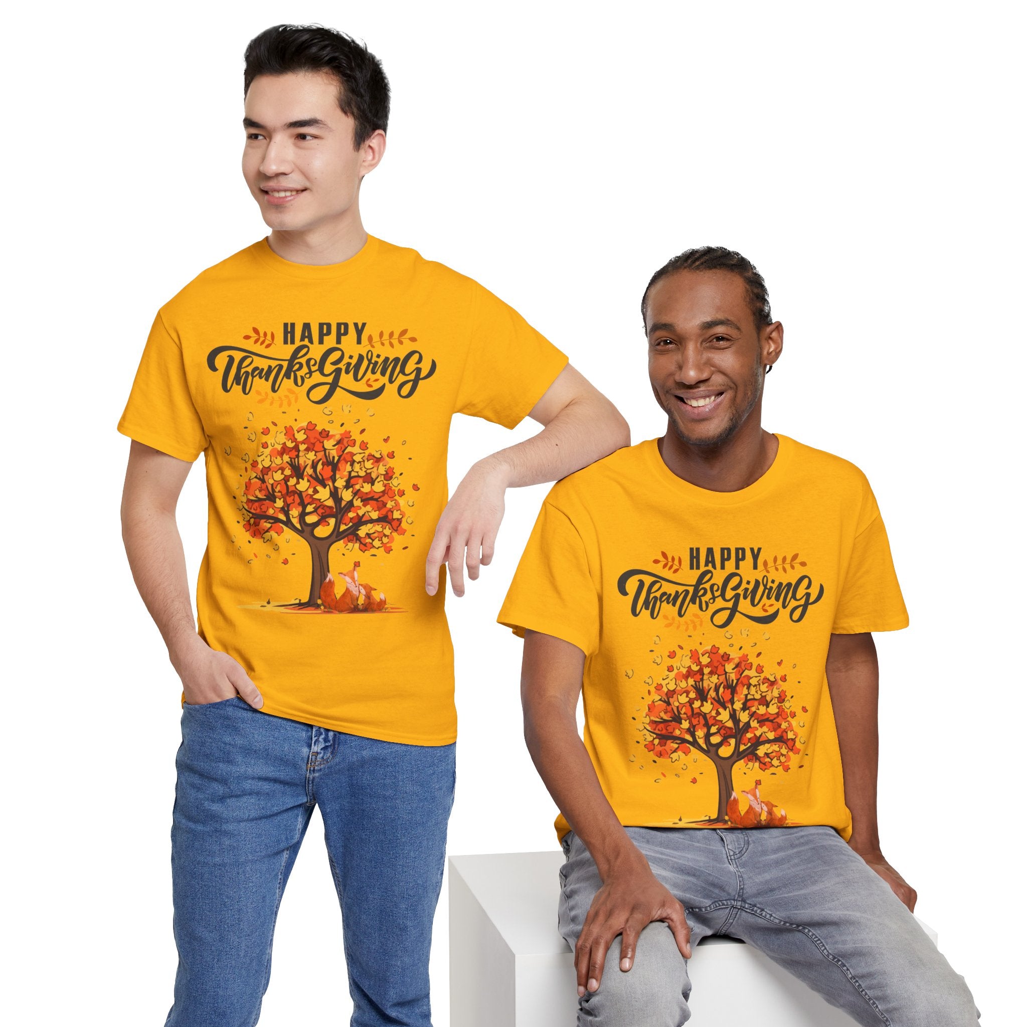 Thanksgiving Tree Tee, Fall T-Shirt, Autumn Apparel, Cozy Gift for Family, Cute Holiday Top