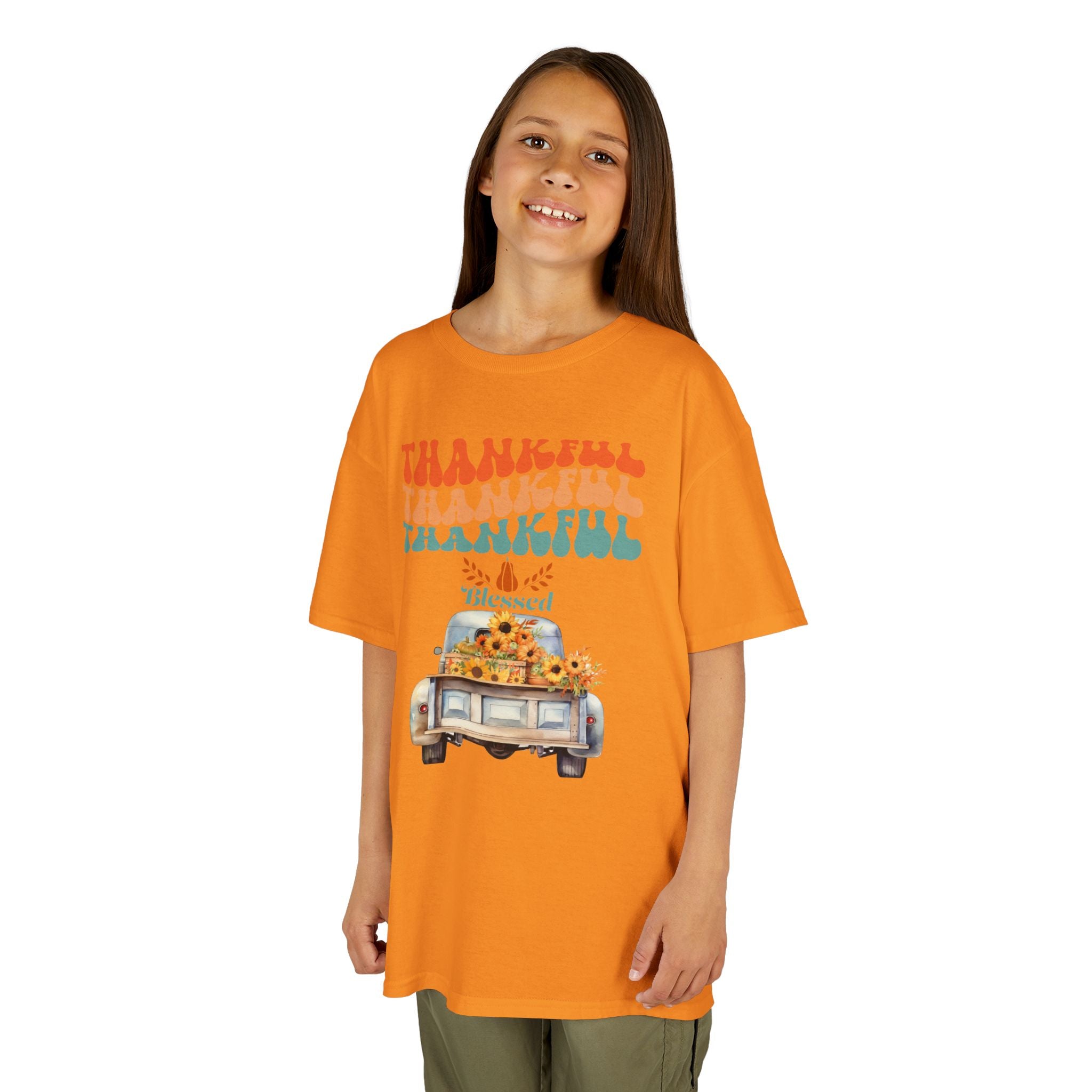 Thankful Kids Tee | Cute Autumn T-Shirt | Thanksgiving Gift | Kids Holiday Wear | Family Gathering Apparel