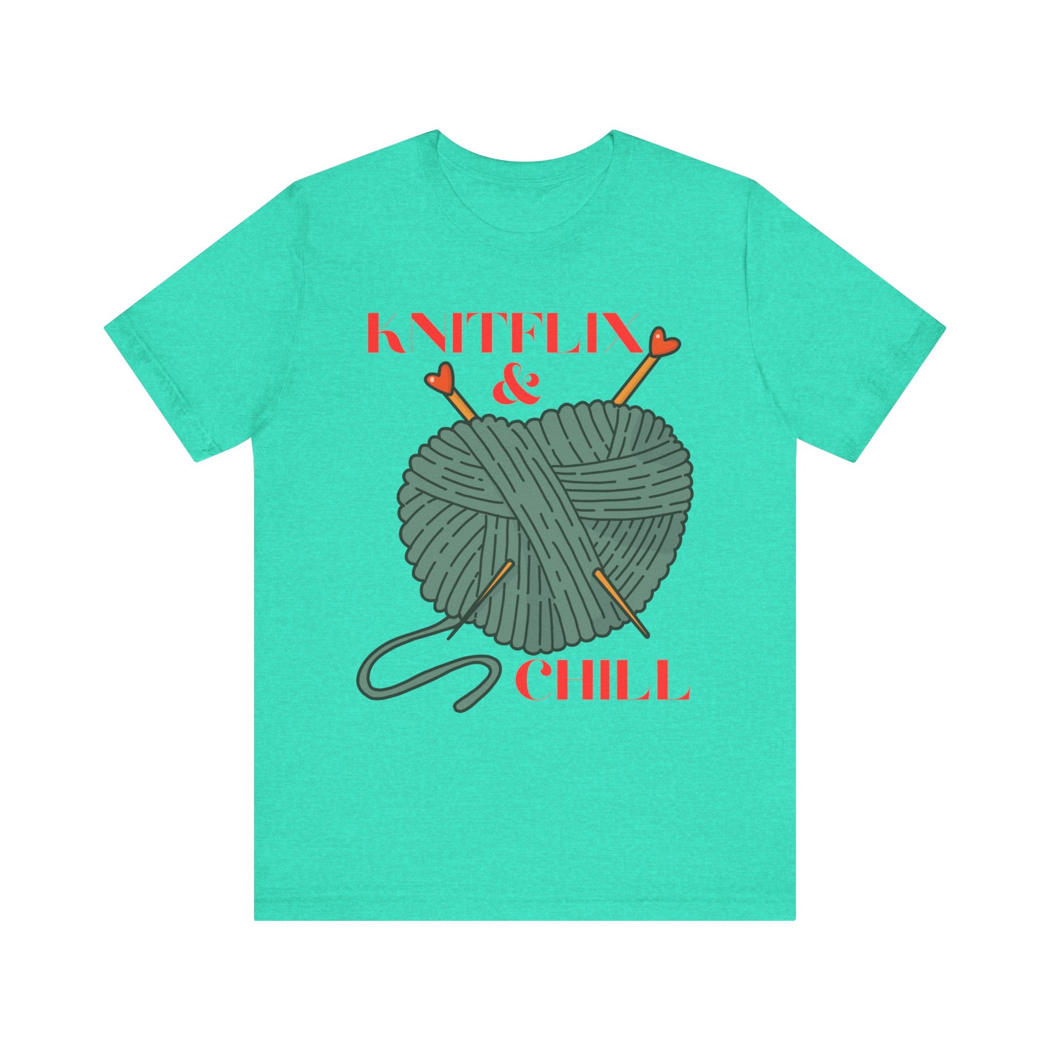 Knitflix & Chill Tee for Craft Lovers