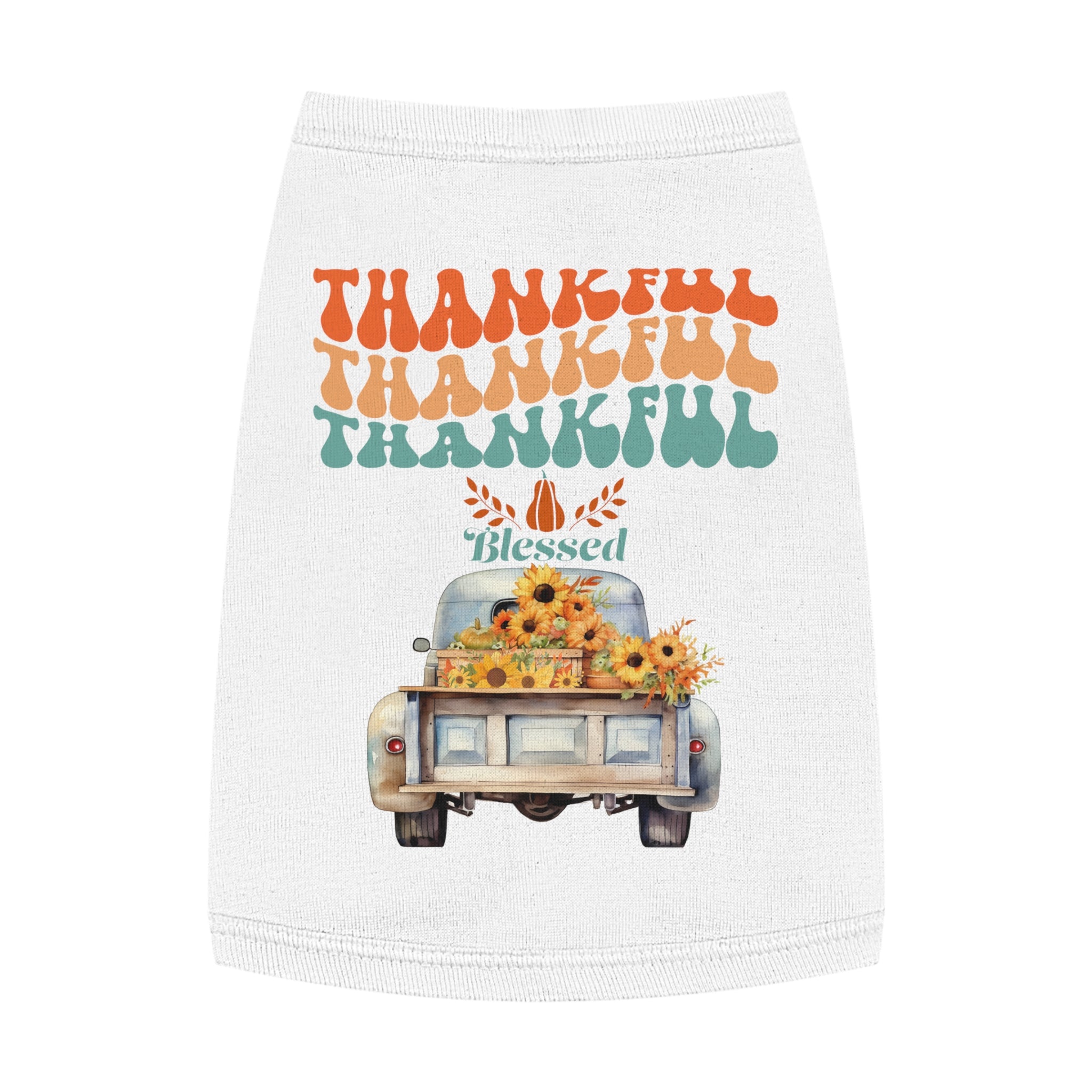 Thankful Pet Tank Top, Cute Dog Shirt, Pet Apparel, Blessed Pet Wear, Fall Fashion for Pets, Gifts for Dog Lovers
