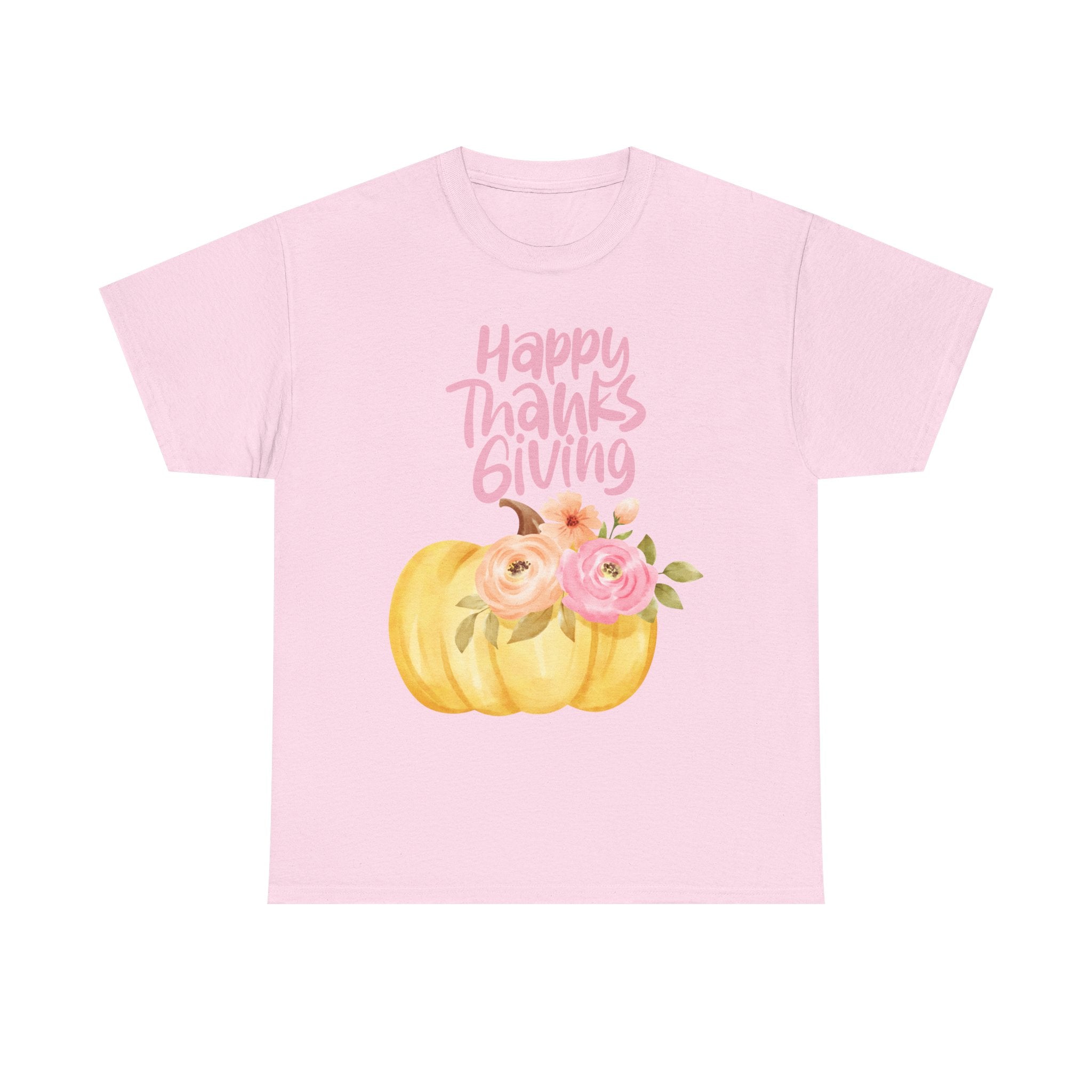 Thanksgiving Floral Tee, Holiday Shirt, Fall Fashion, Gifts for Her, Pumpkin T-Shirt, Autumn Apparel, Friendsgiving Outfit