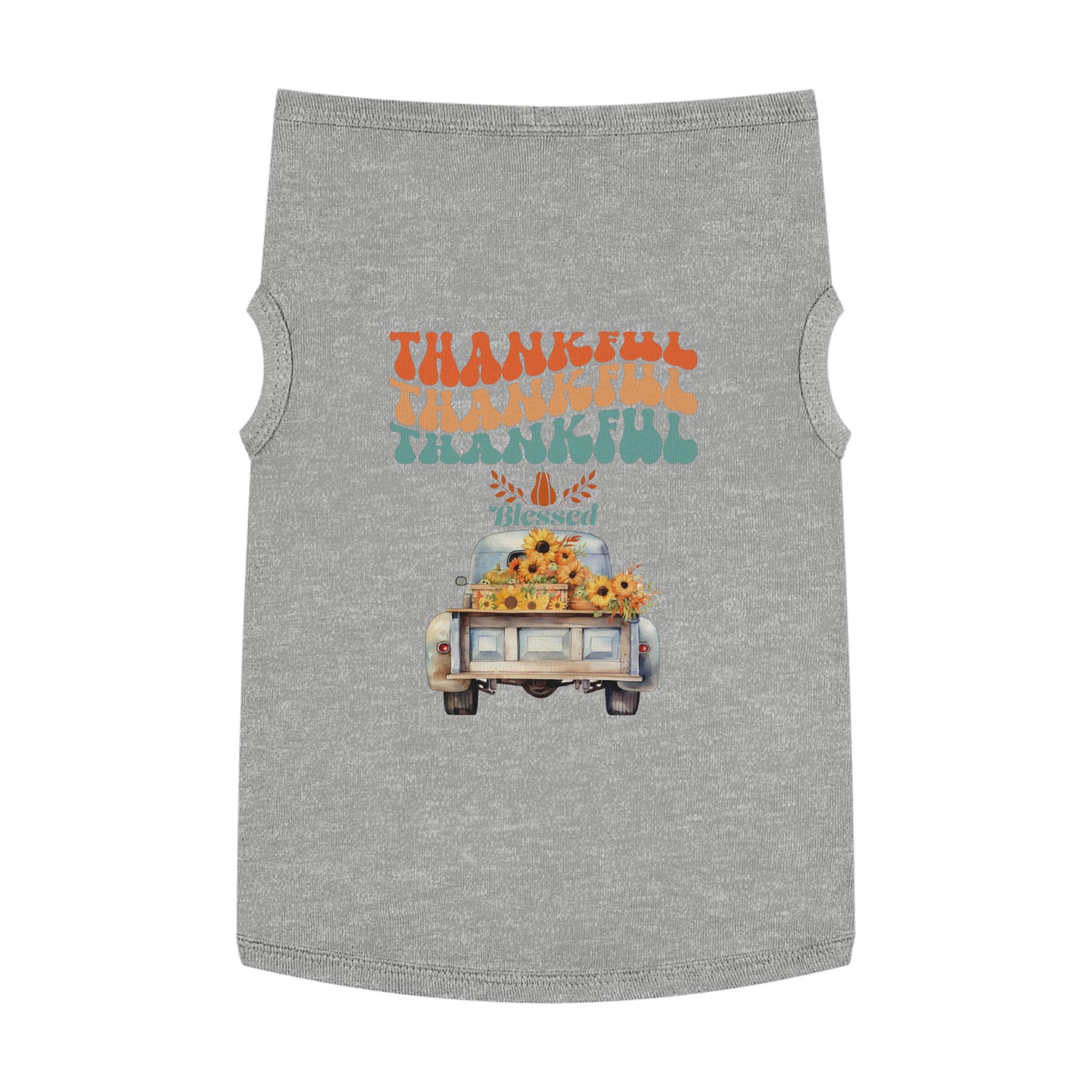 Thankful Pet Tank Top, Cute Dog Shirt, Pet Apparel, Blessed Pet Wear, Fall Fashion for Pets, Gifts for Dog Lovers