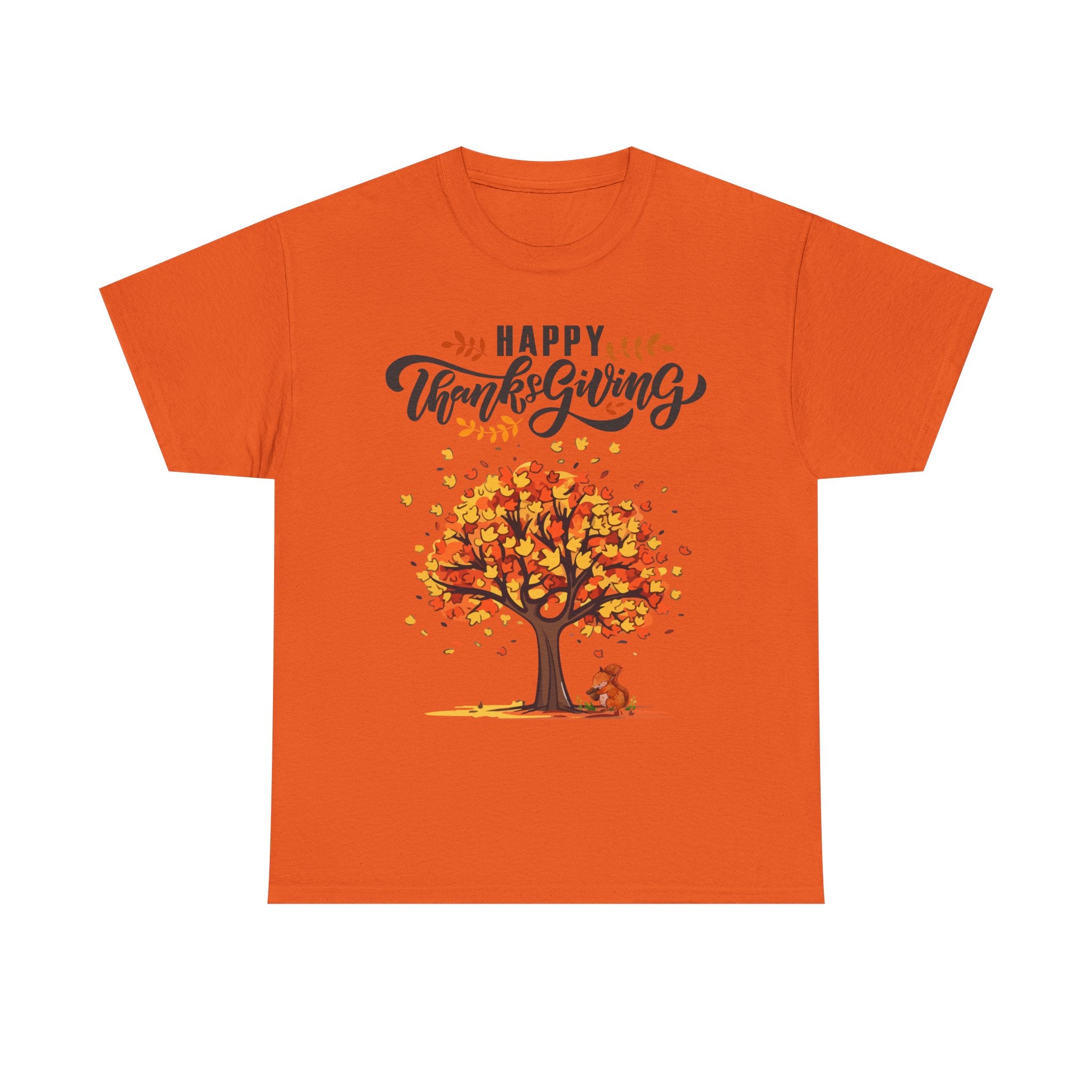 Happy Thanksgiving Tree Unisex Tee, Autumn Shirt, Holiday Apparel, Fall Fashion, Seasonal Gift