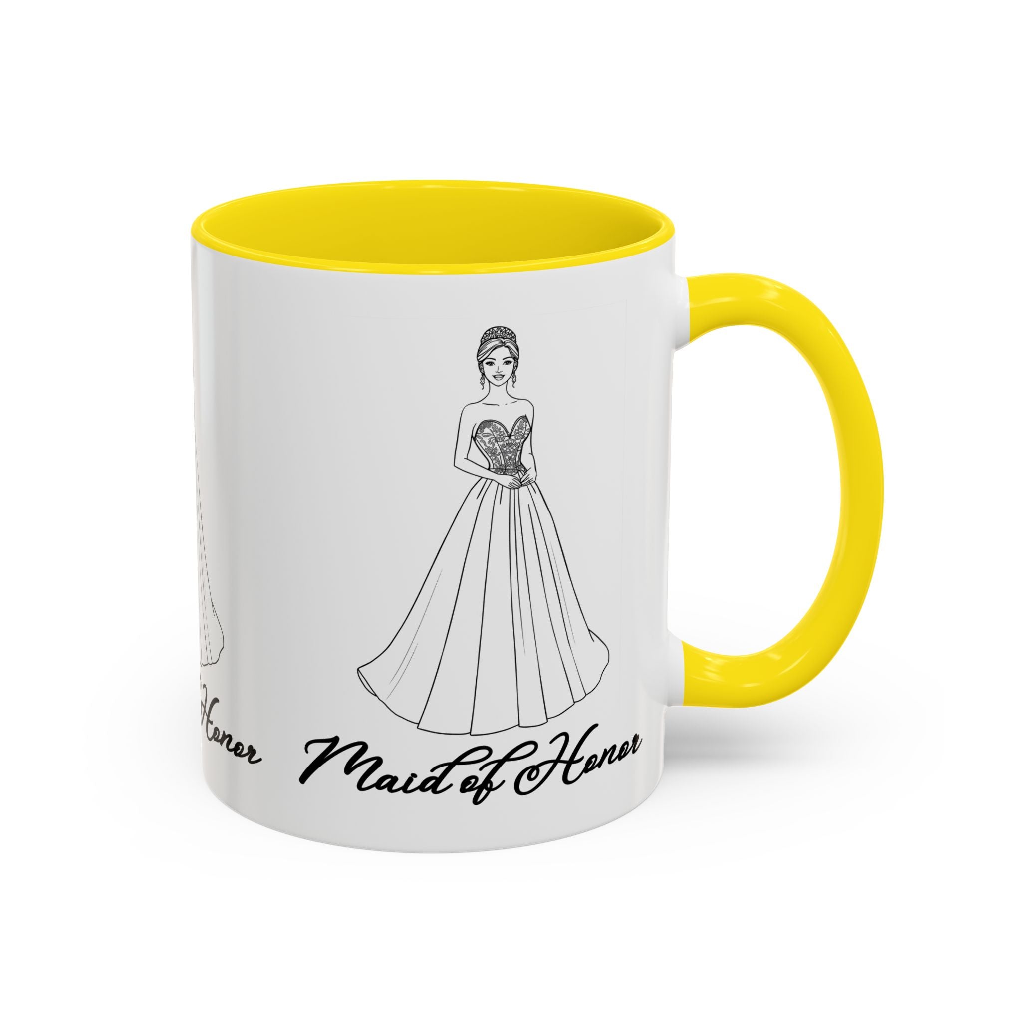 Maid of Honor Coffee Mug, Bridal Party Gift, Wedding Celebration Mug, Customizable Maid of Honor Cup, Cute Coffee Lover Gift