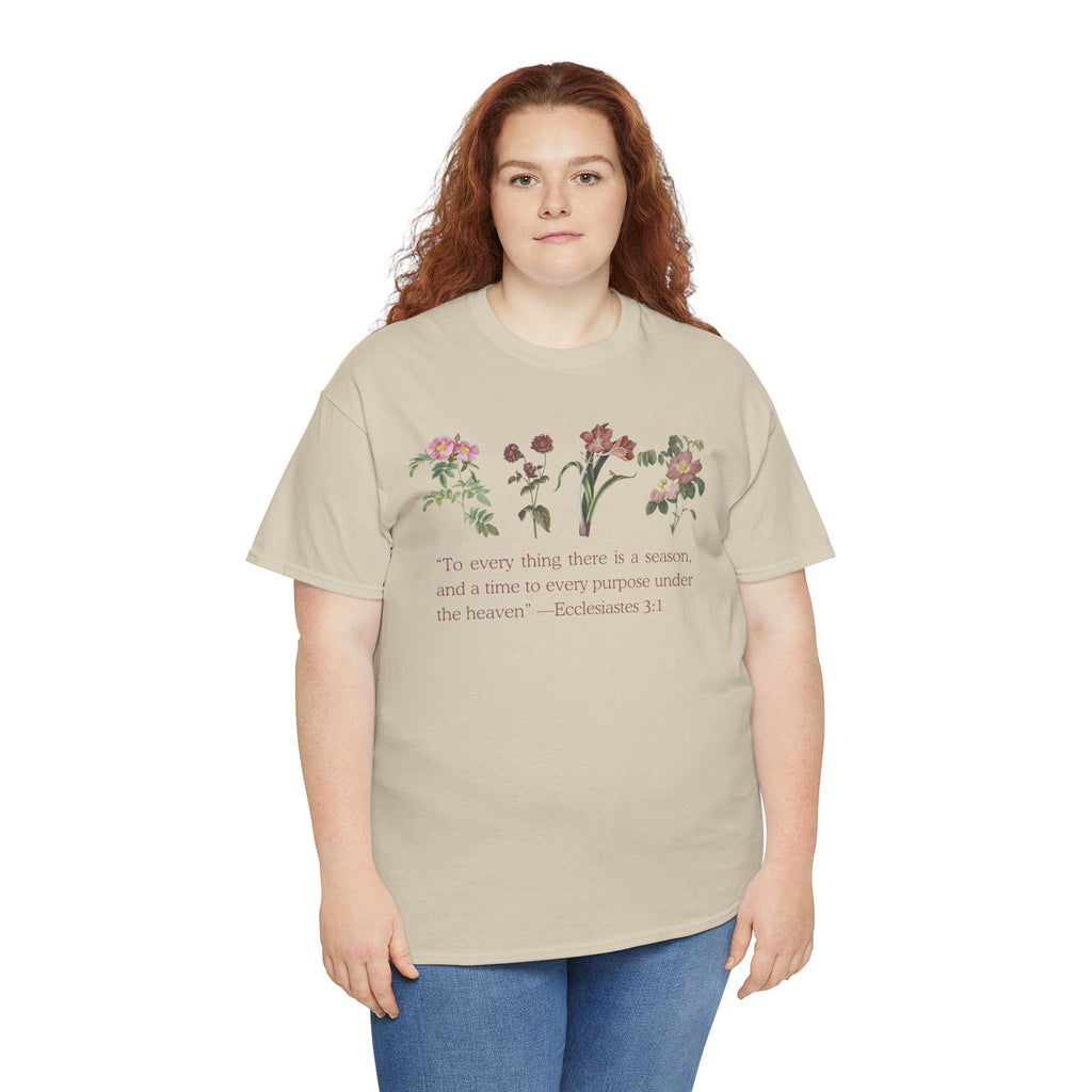 Christian -Biblical Inspirational Floral Quote Tee, Nature Lover Gift, Eco-Friendly Fashion, Casual Everyday Wear