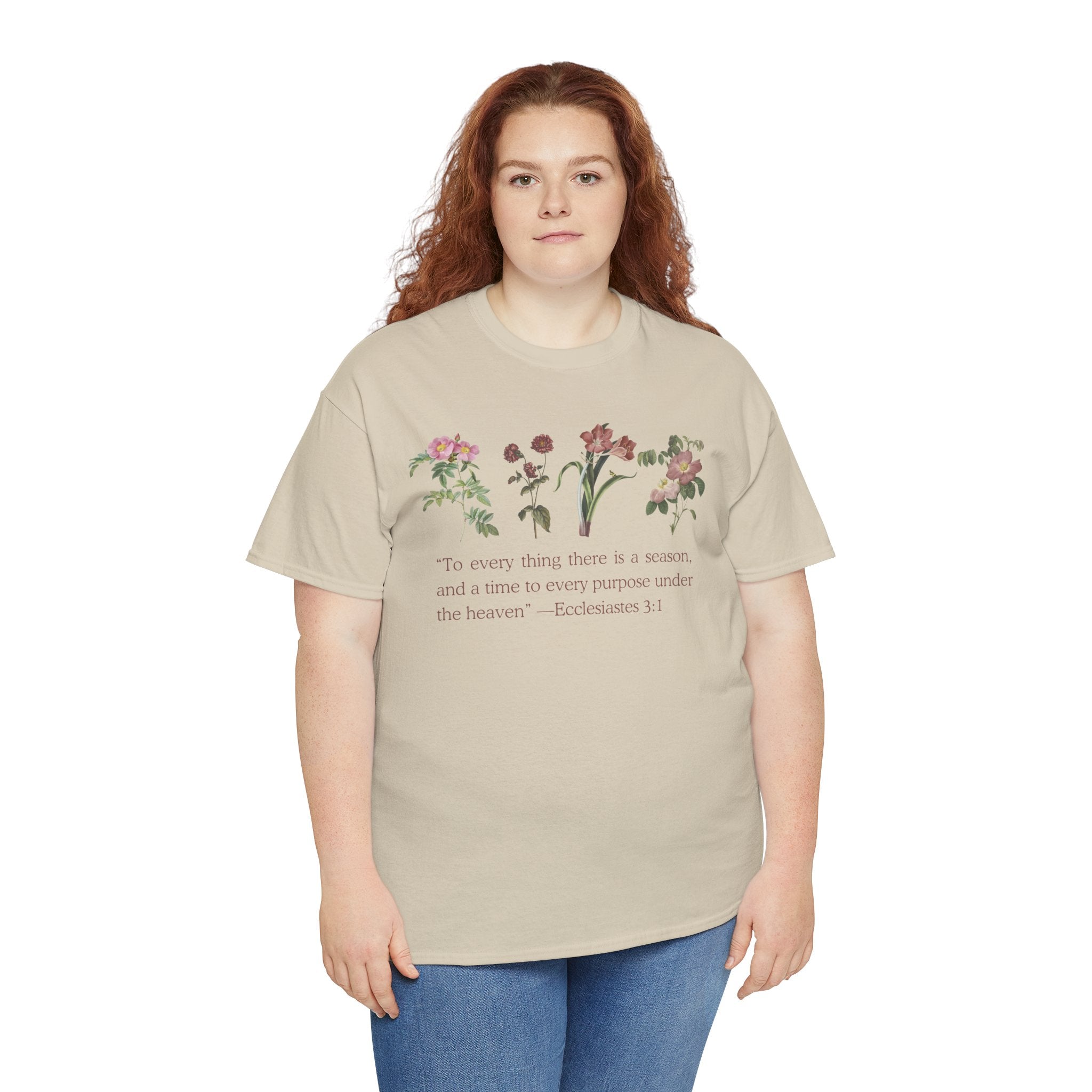 Christian -Biblical Inspirational Floral Quote Tee, Nature Lover Gift, Eco-Friendly Fashion, Casual Everyday Wear