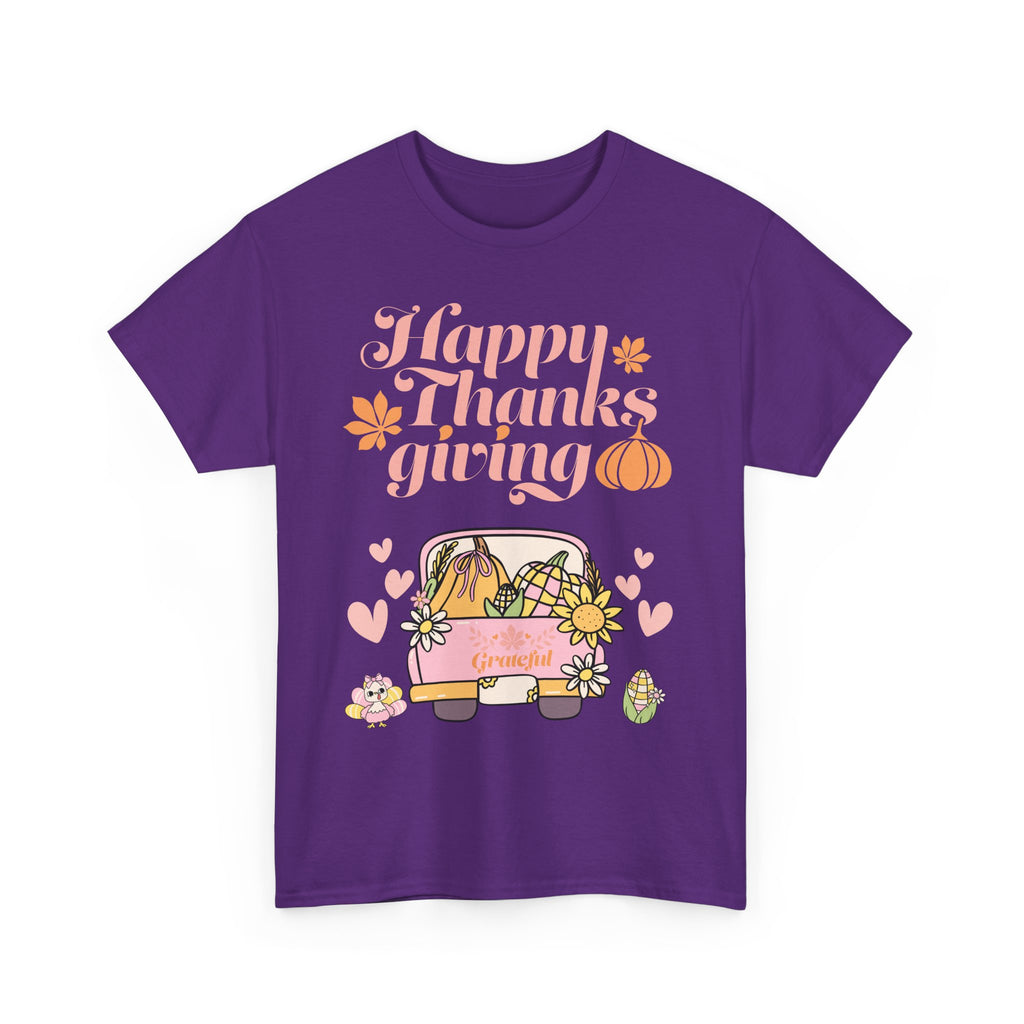Happy Thanksgiving Unisex Tee | Cozy Autumn Shirt for Family Gatherings, Thanksgiving Celebration, Fall Fashion, Cute Gift Idea