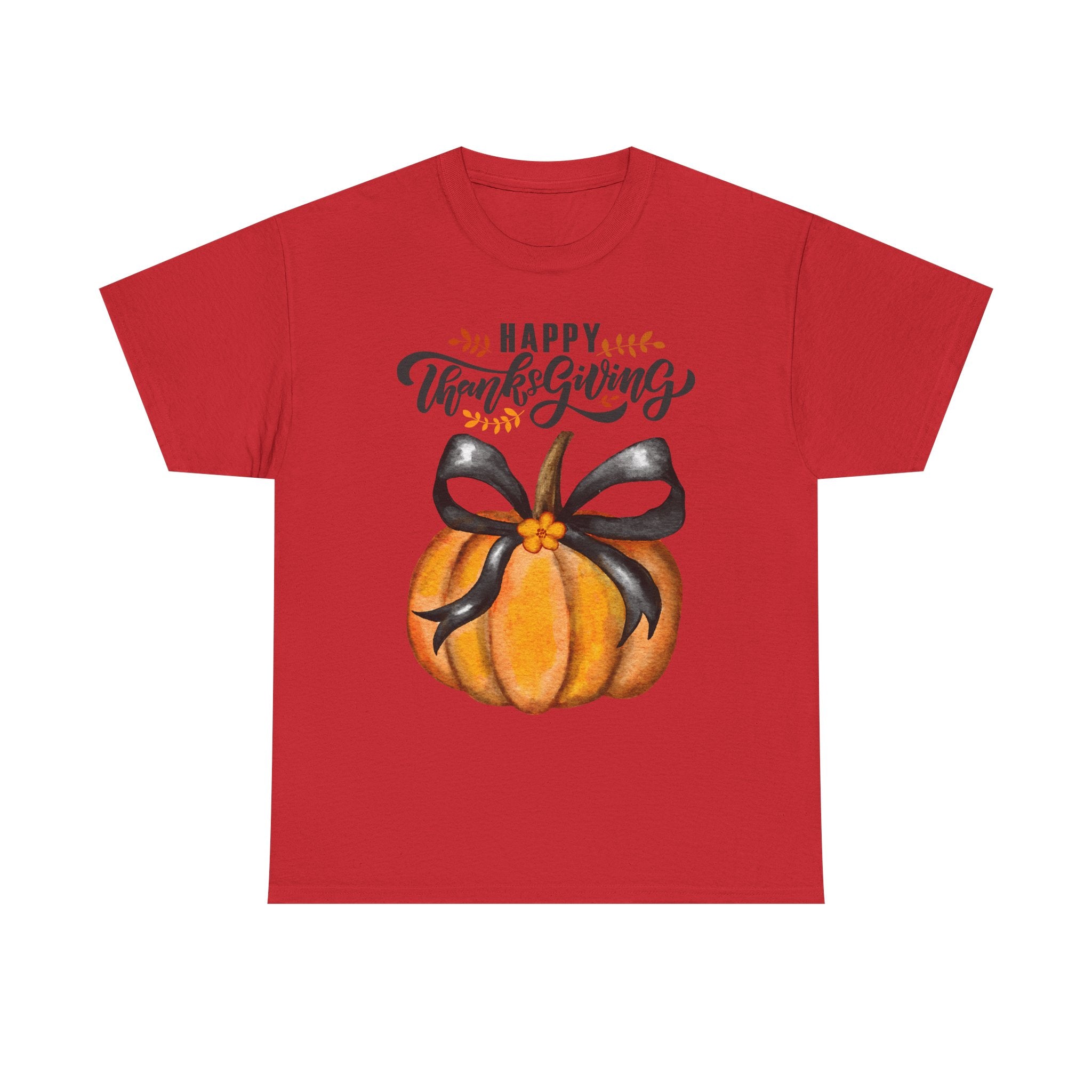 Thanksgiving Pumpkin Tee, Unisex Heavy Cotton T-Shirt, Fall Shirt, Autumn Fashion, Gift for Thanksgiving, Seasonal Apparel