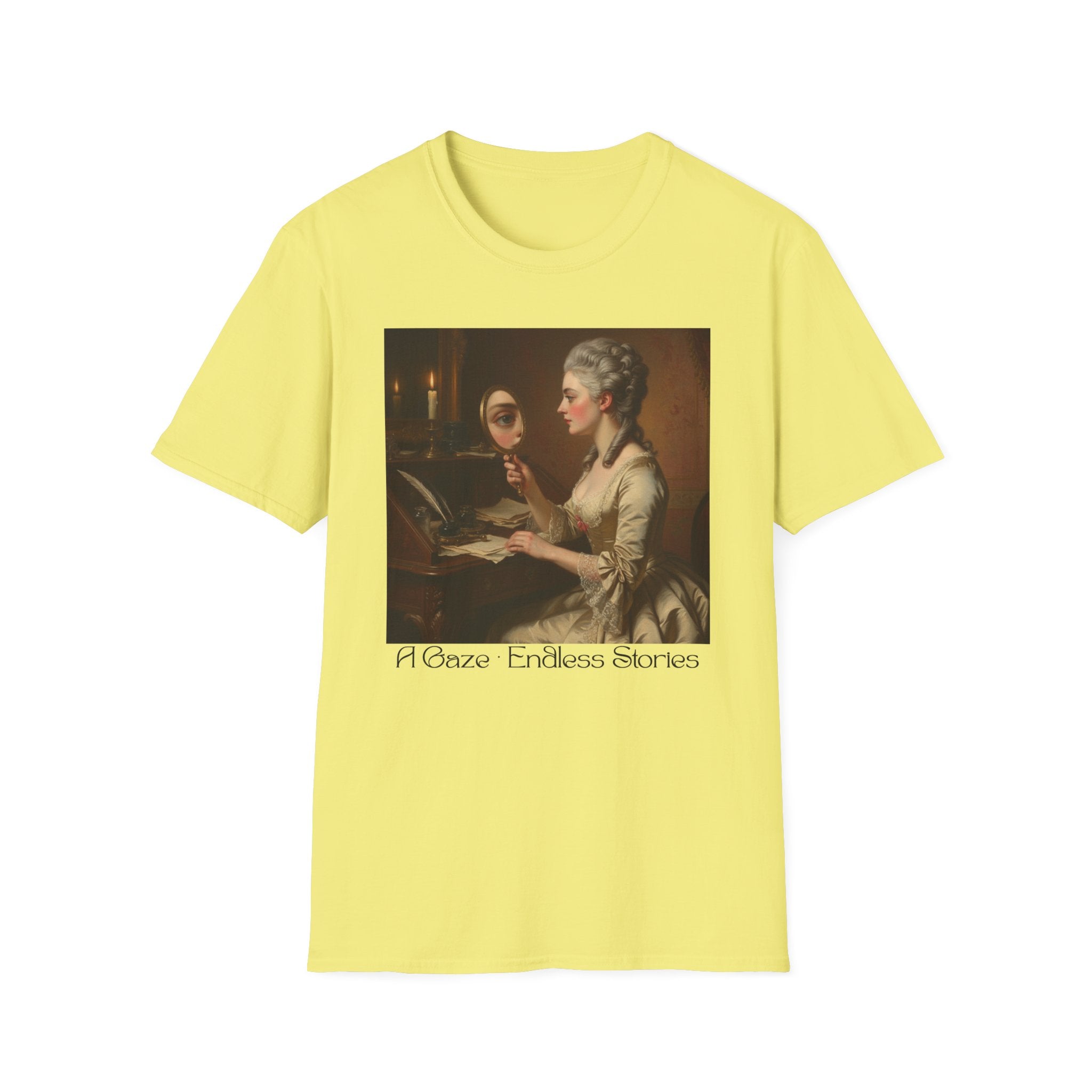 Artistic Vintage T-Shirt with 'A Gaze, Endless Stories' Design, Perfect for Art Lovers, Gifts, Casual Wear, Museum Visits, Art Class