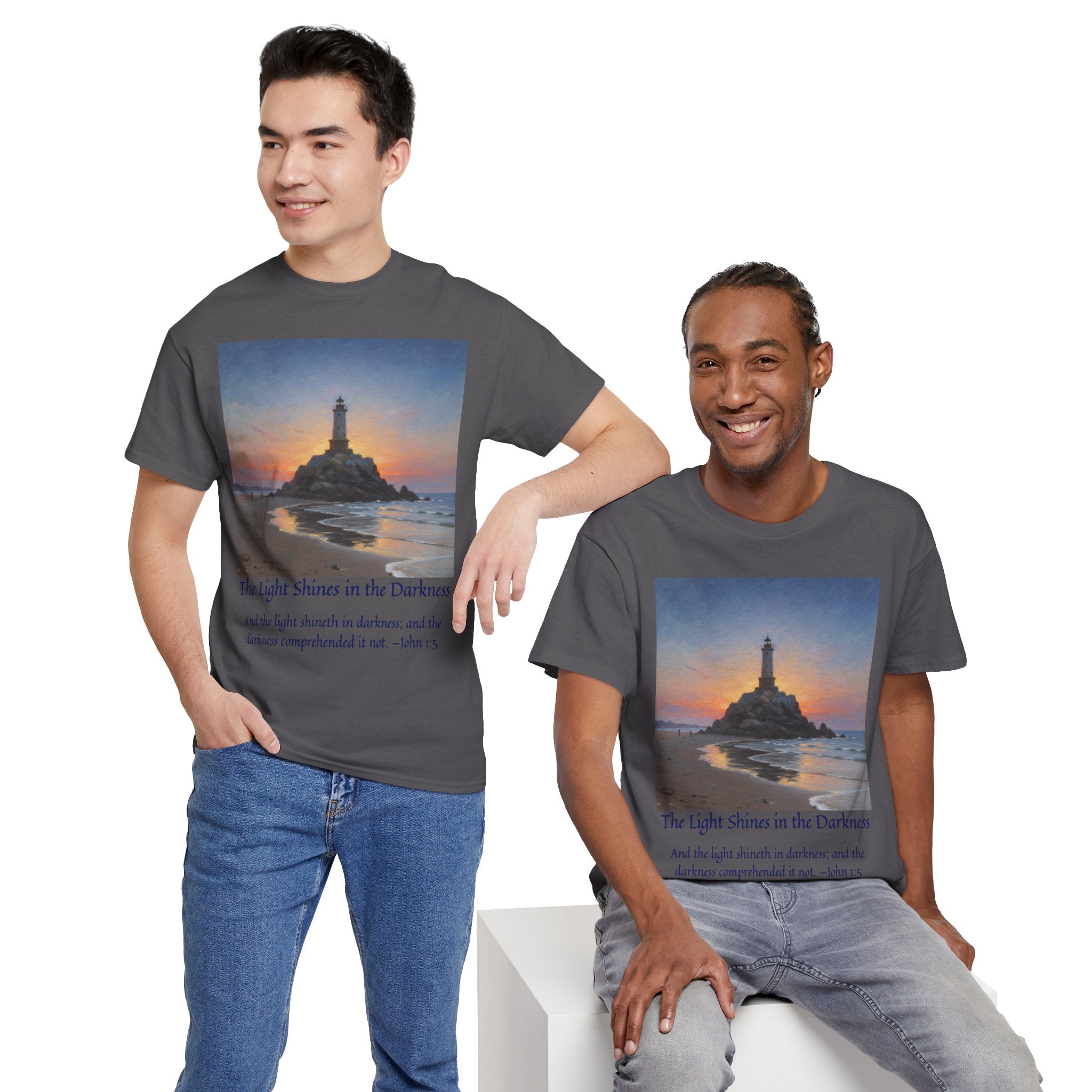 Light in Darkness Unisex Cotton Tee-inspired by Monet, Inspirational Shirt, Bible Verse Tee, Faith-Based Apparel, Perfect Gift for All Occasions