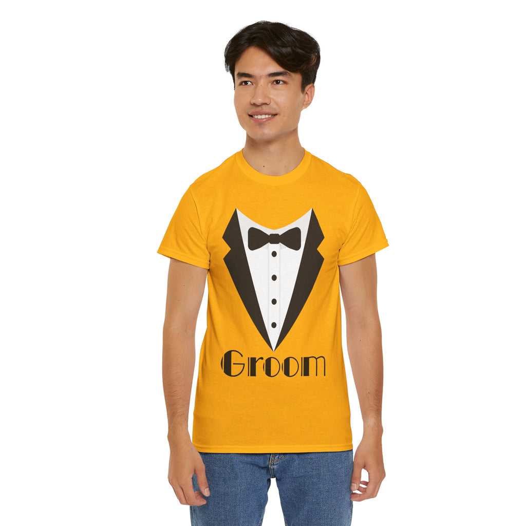 Groom T-Shirt, Unisex Heavy Cotton Tee for Weddings, Bachelor Parties, Groomsmen Gifts, Casual Wear, Bridal Showers