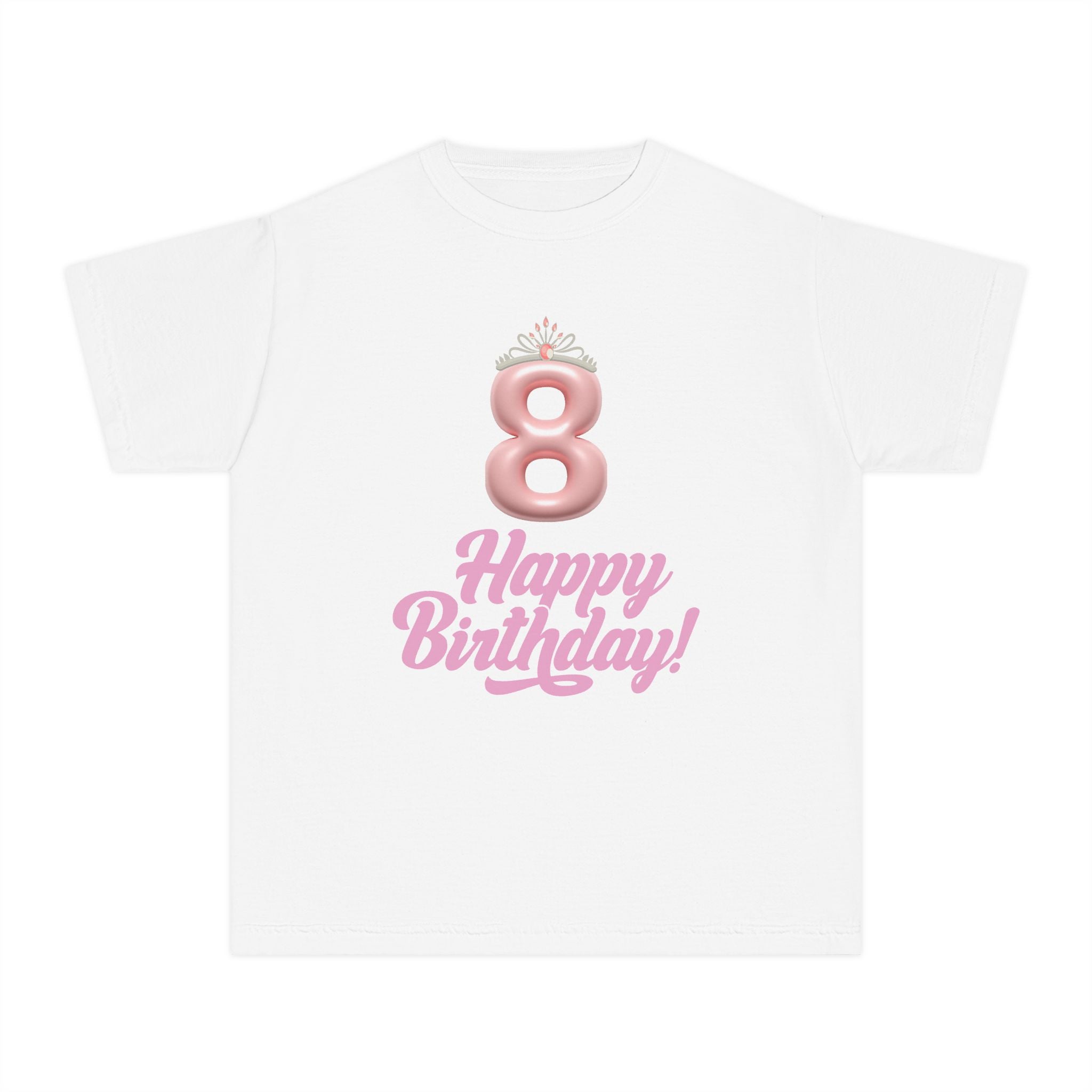 Happy Birthday 8 Princess Tiara Youth Midweight Tee