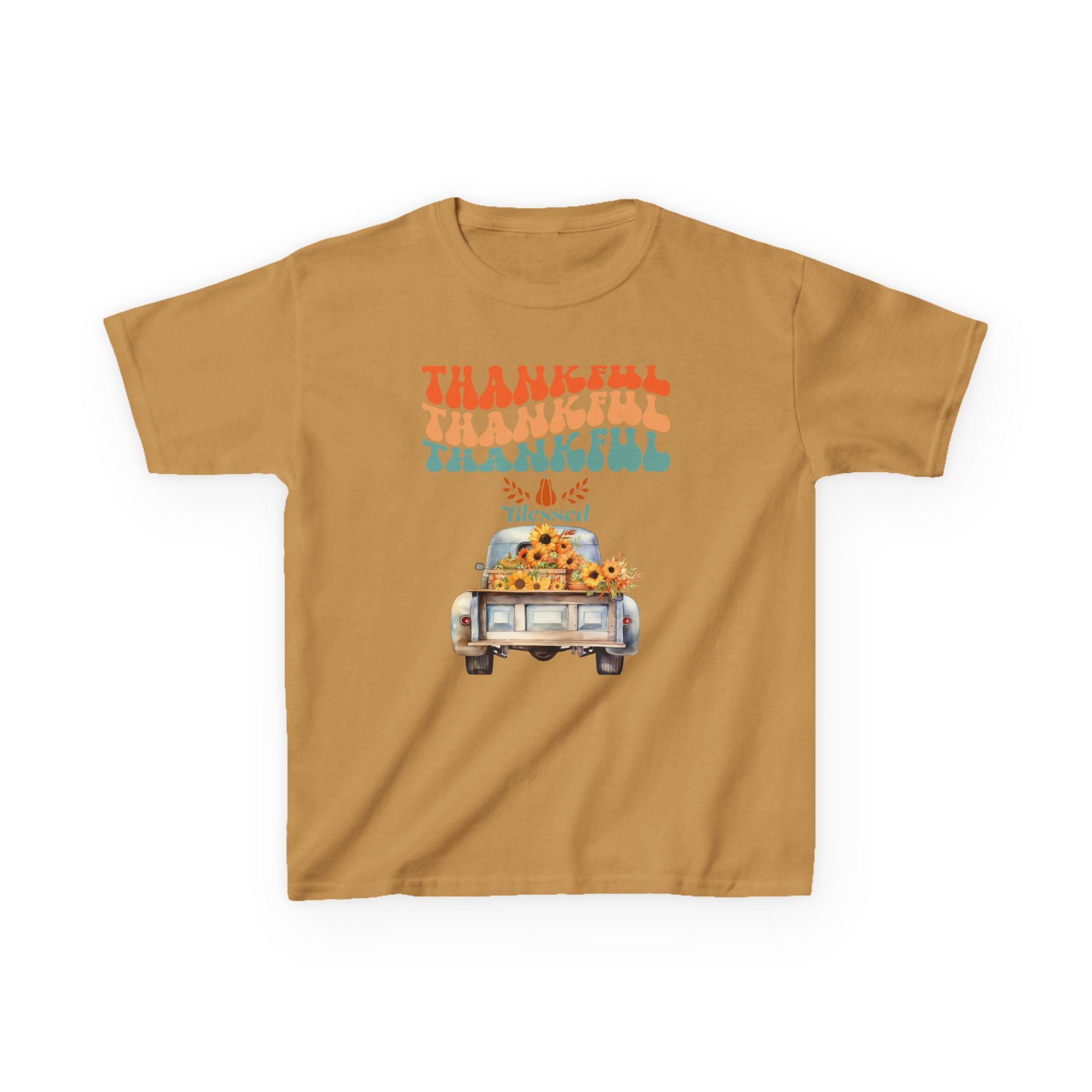 Thankful Kids Tee | Cute Autumn T-Shirt | Thanksgiving Gift | Kids Holiday Wear | Family Gathering Apparel
