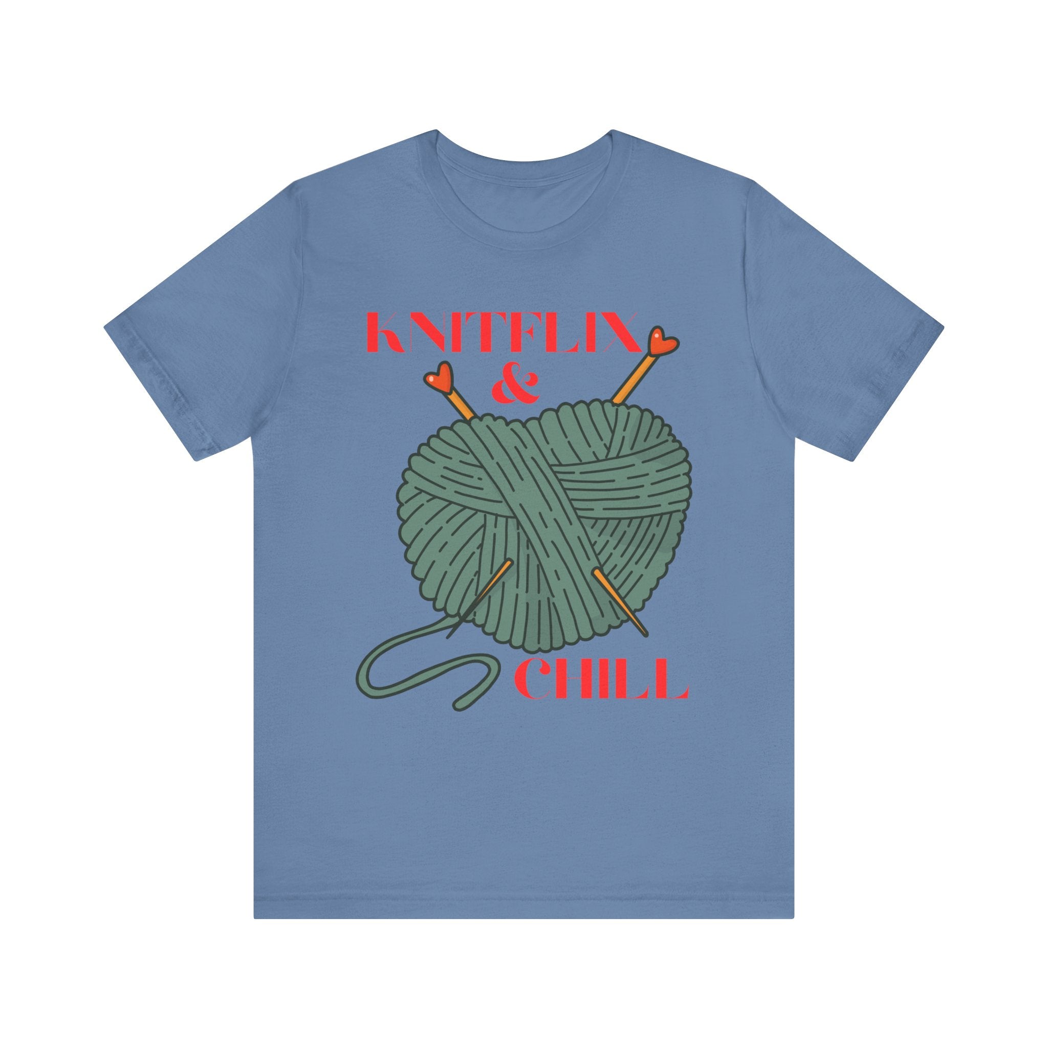Knitflix & Chill Tee for Craft Lovers