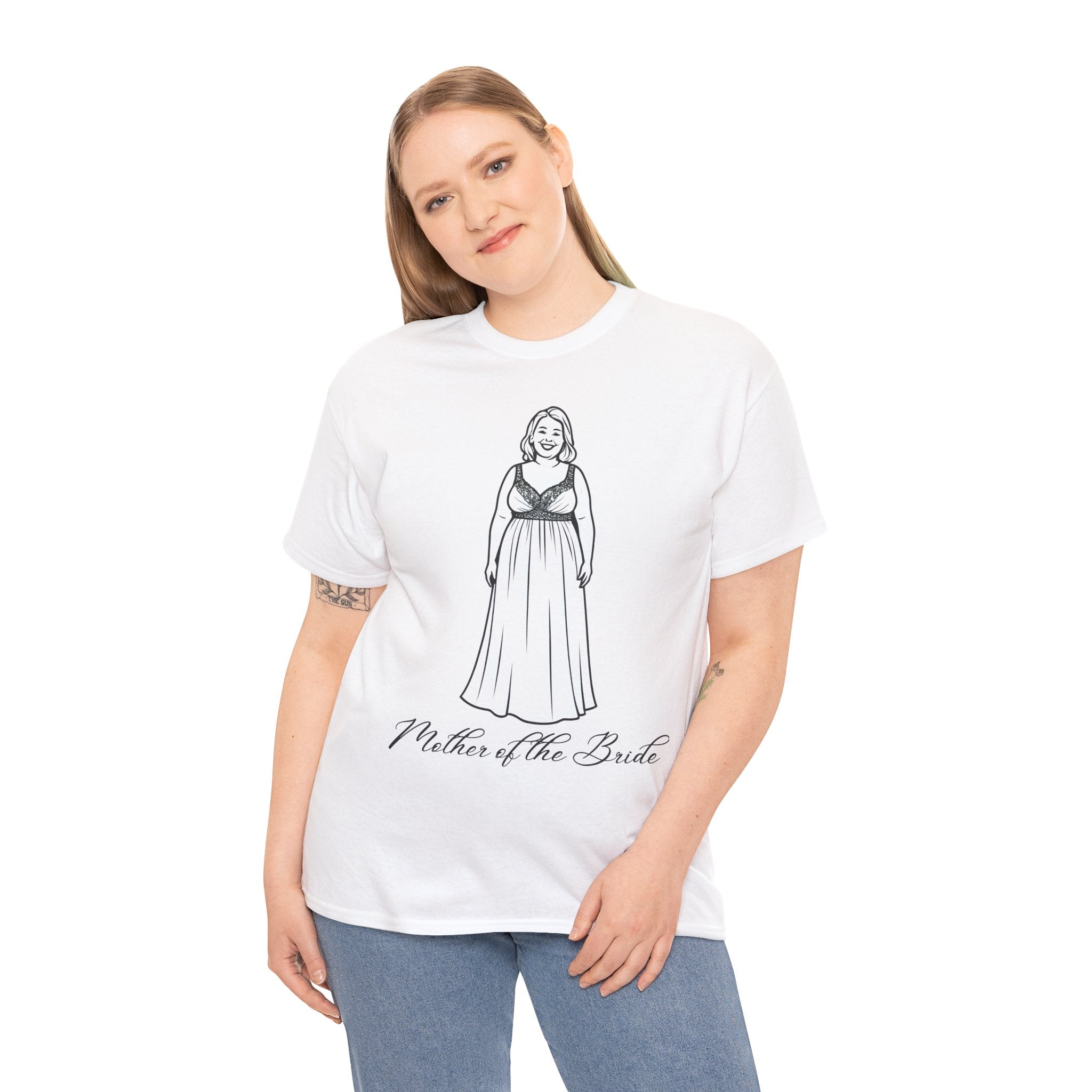 Mother of the Bride Tee, Plus Size Wedding Shirt, Unisex Cotton T-Shirt, Bridal Party Gift, Fun Wedding Day Apparel