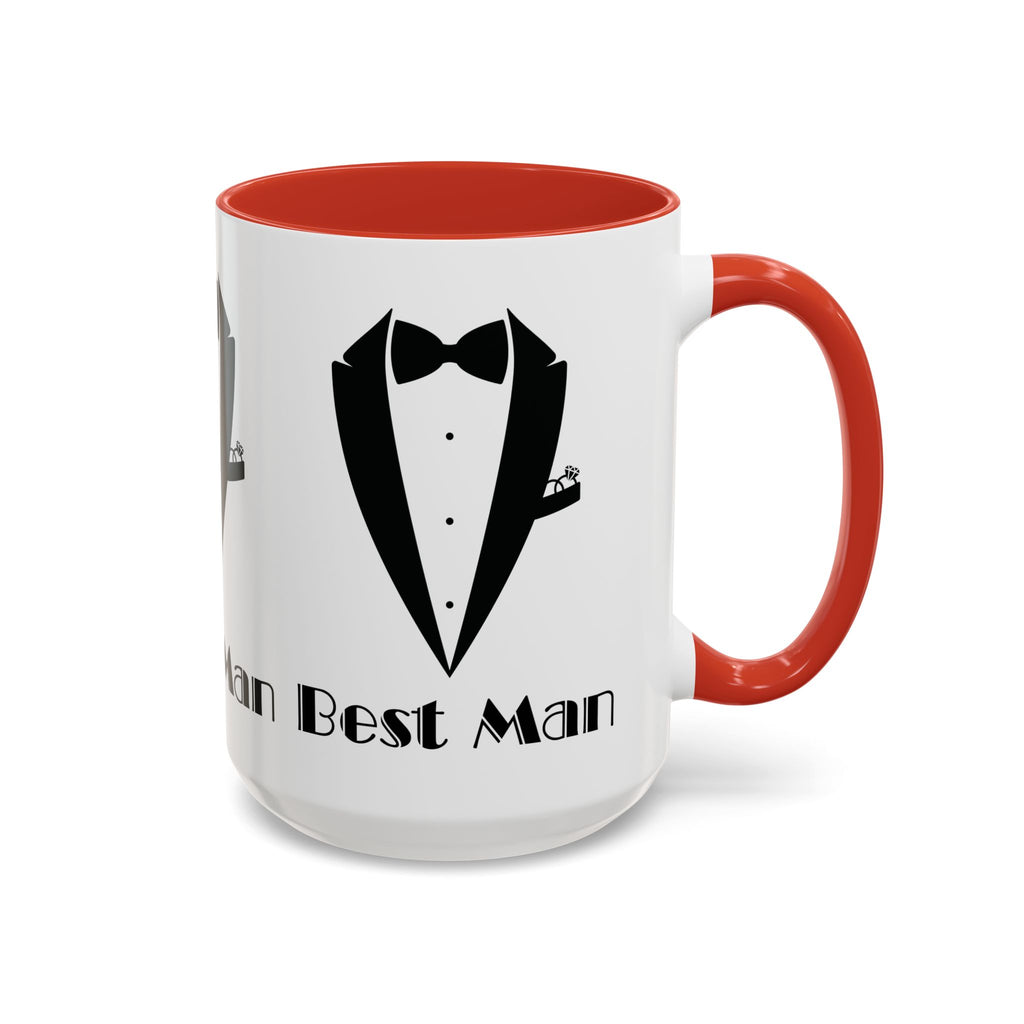 Best Man Accent Coffee Mug 11/15 oz, Groom’s Gift, Wedding Party Favor, Unique Best Man Gift, Black and White Coffee Cup