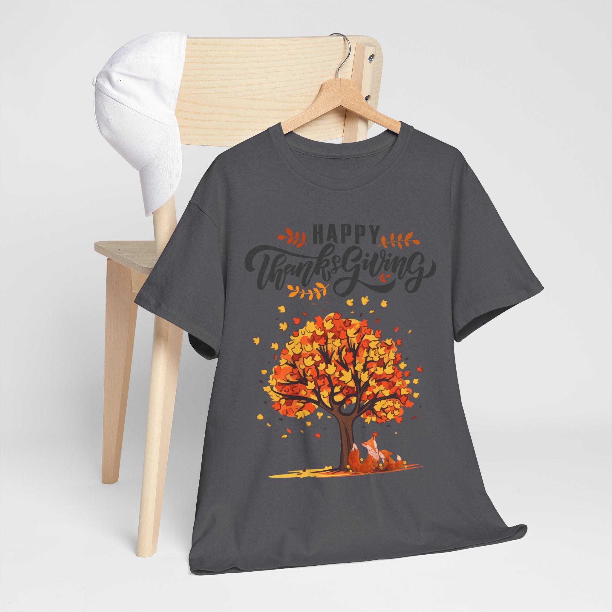 Thanksgiving Tree Tee, Fall T-Shirt, Autumn Apparel, Cozy Gift for Family, Cute Holiday Top