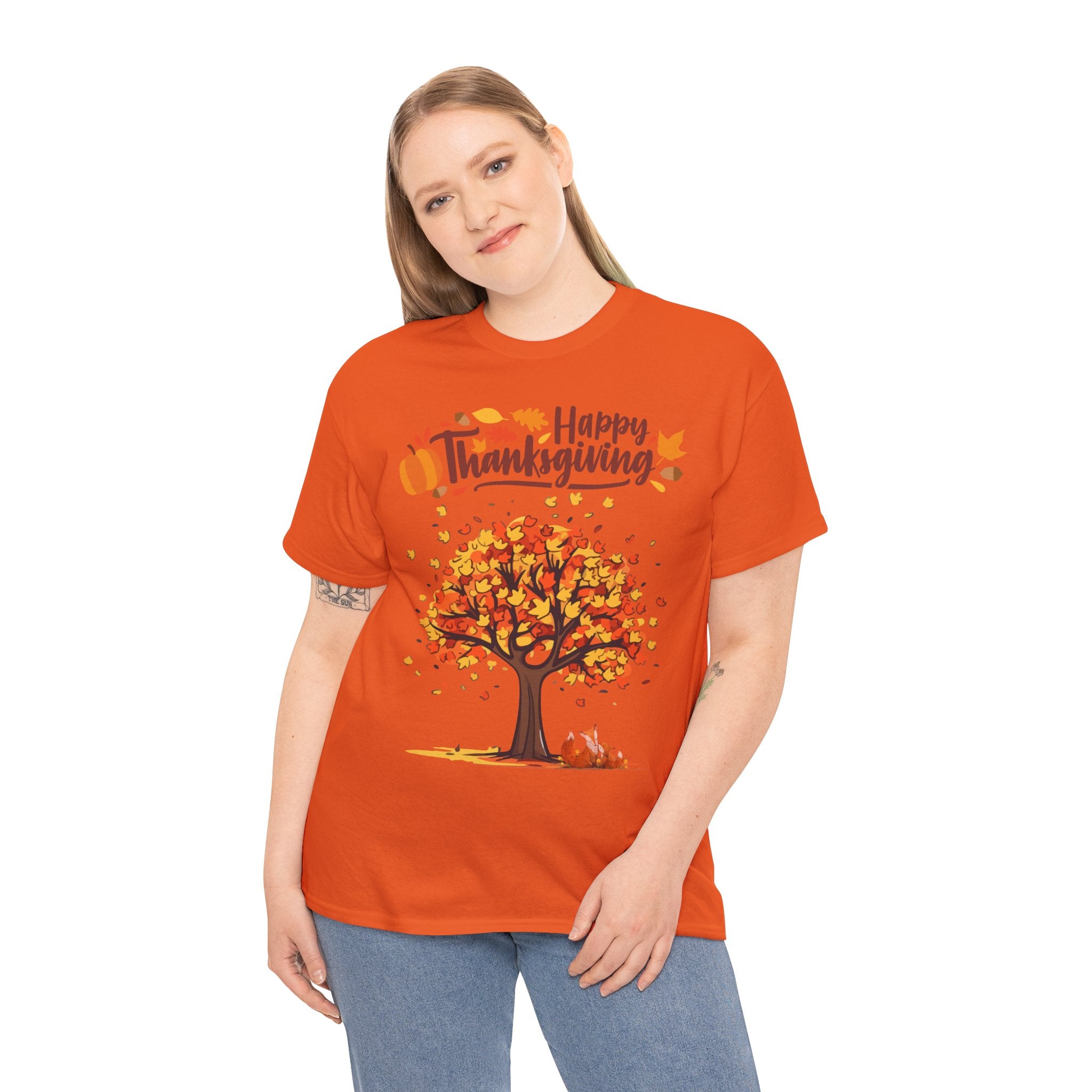Thanksgiving Tree Tee, Autumn Shirt, Fall Apparel, Family Gathering Top, Seasonal Wear, Thanksgiving Gift