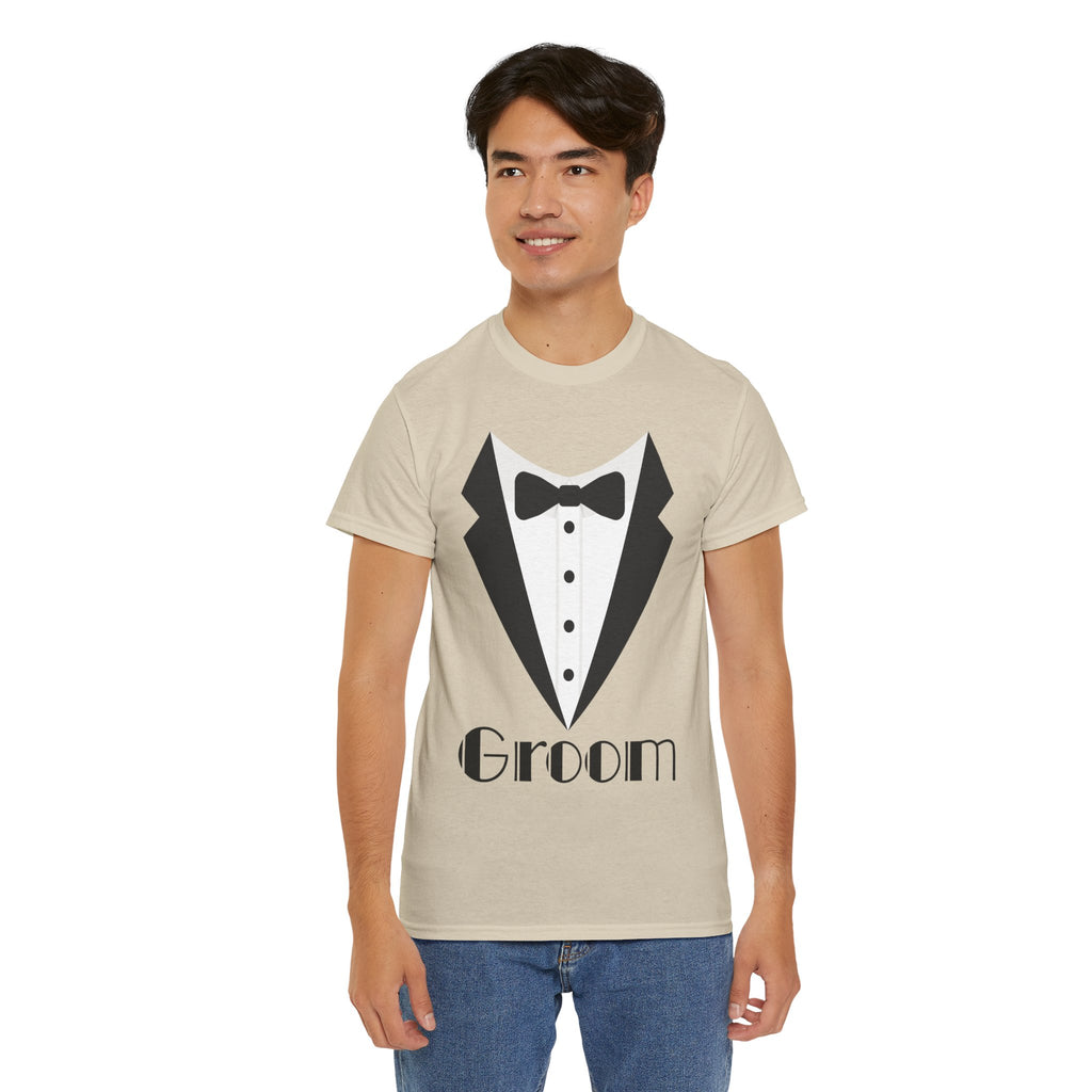 Groom T-Shirt, Unisex Heavy Cotton Tee for Weddings, Bachelor Parties, Groomsmen Gifts, Casual Wear, Bridal Showers