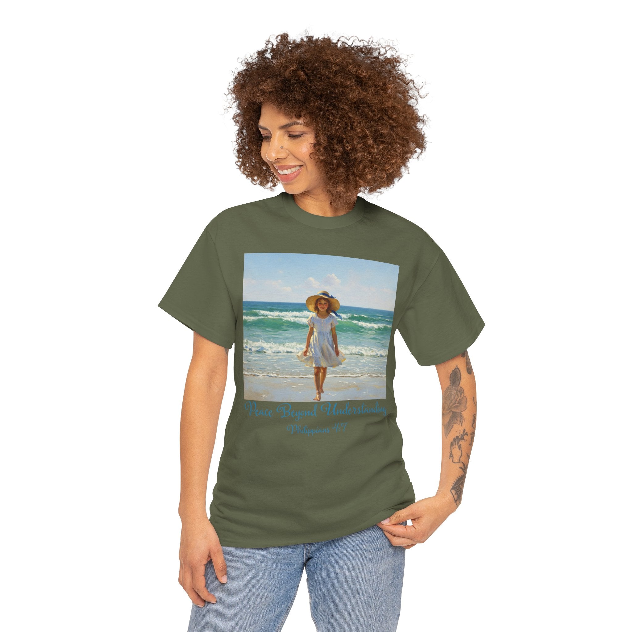 Serene Beach Vibes Tee for Summer Days, Top for Women, Casual Wear, Gifts for Beach Lovers, Vacay Essentials