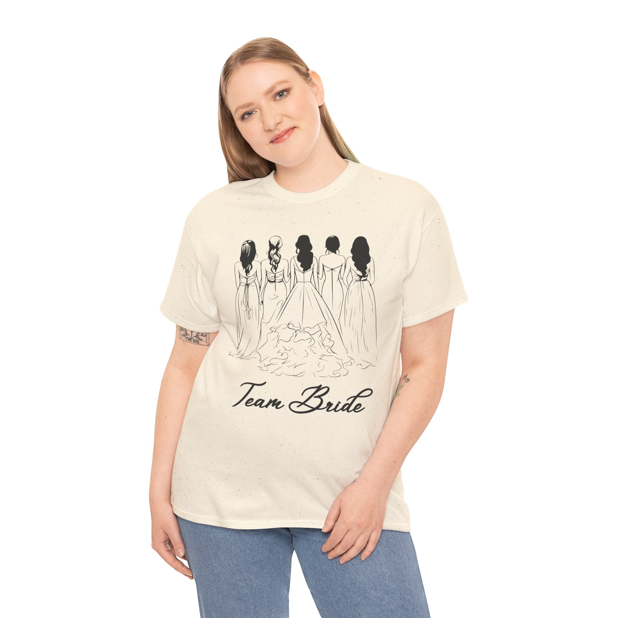 Team Bride Unisex Heavy Cotton Tee - Perfect for Weddings, Bridal Showers, Engagements, Bachelorette Parties, Group Celebrations