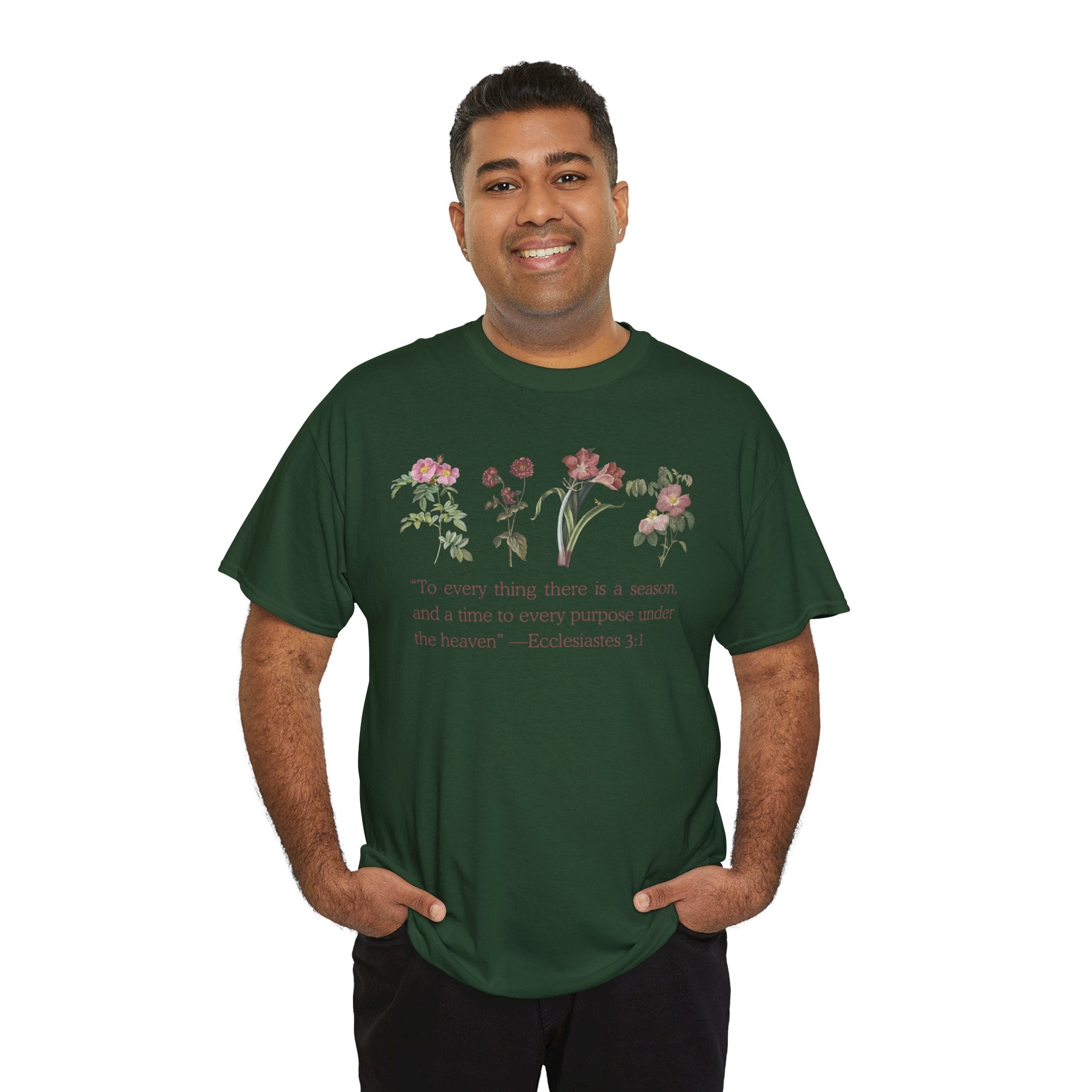 Christian -Biblical Inspirational Floral Quote Tee, Nature Lover Gift, Eco-Friendly Fashion, Casual Everyday Wear
