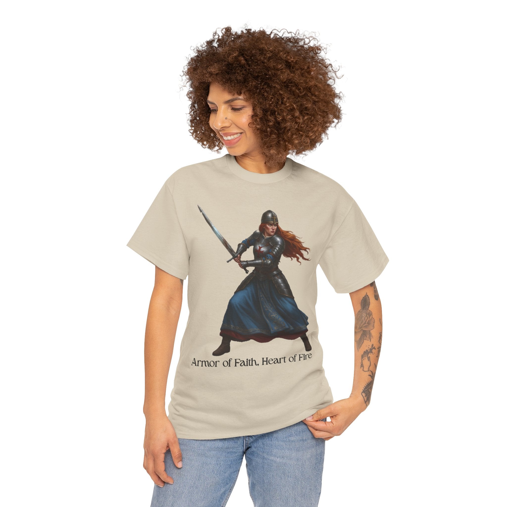 Warrior Spirit Unisex Heavy Cotton Tee, Inspirational Shirt, Fantasy Gift, Empowerment Merchandise, Soft Cotton Tee, Everyday Wear