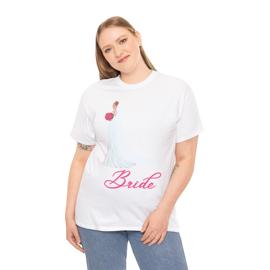Bride Unisex Heavy Cotton Tee, Wedding Gift, Bridal Party Shirt, Engagement Party Top, Bride T-Shirt, Bridal Shower Attire