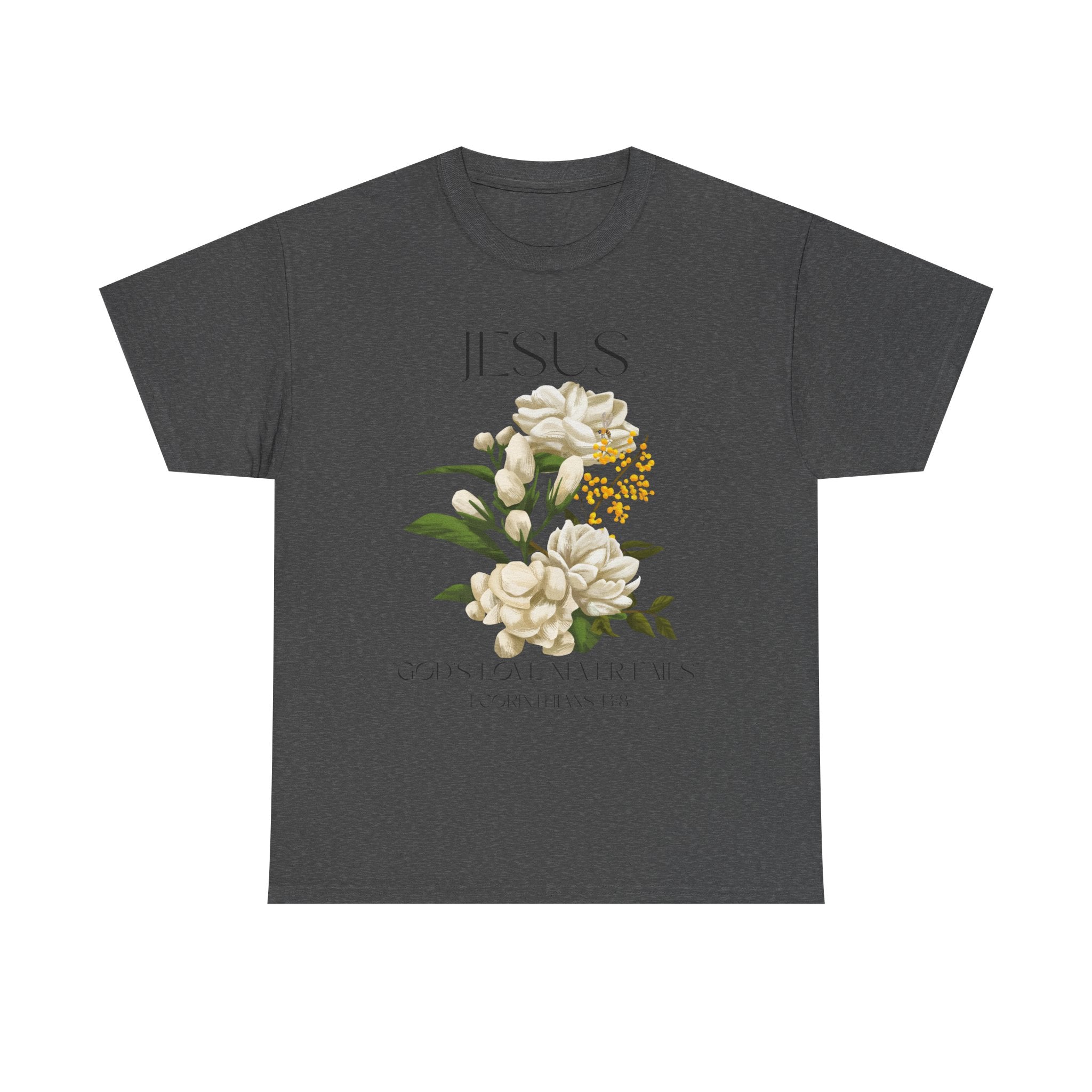 Jesus- God's love never fails-Unisex Heavy Cotton Tee