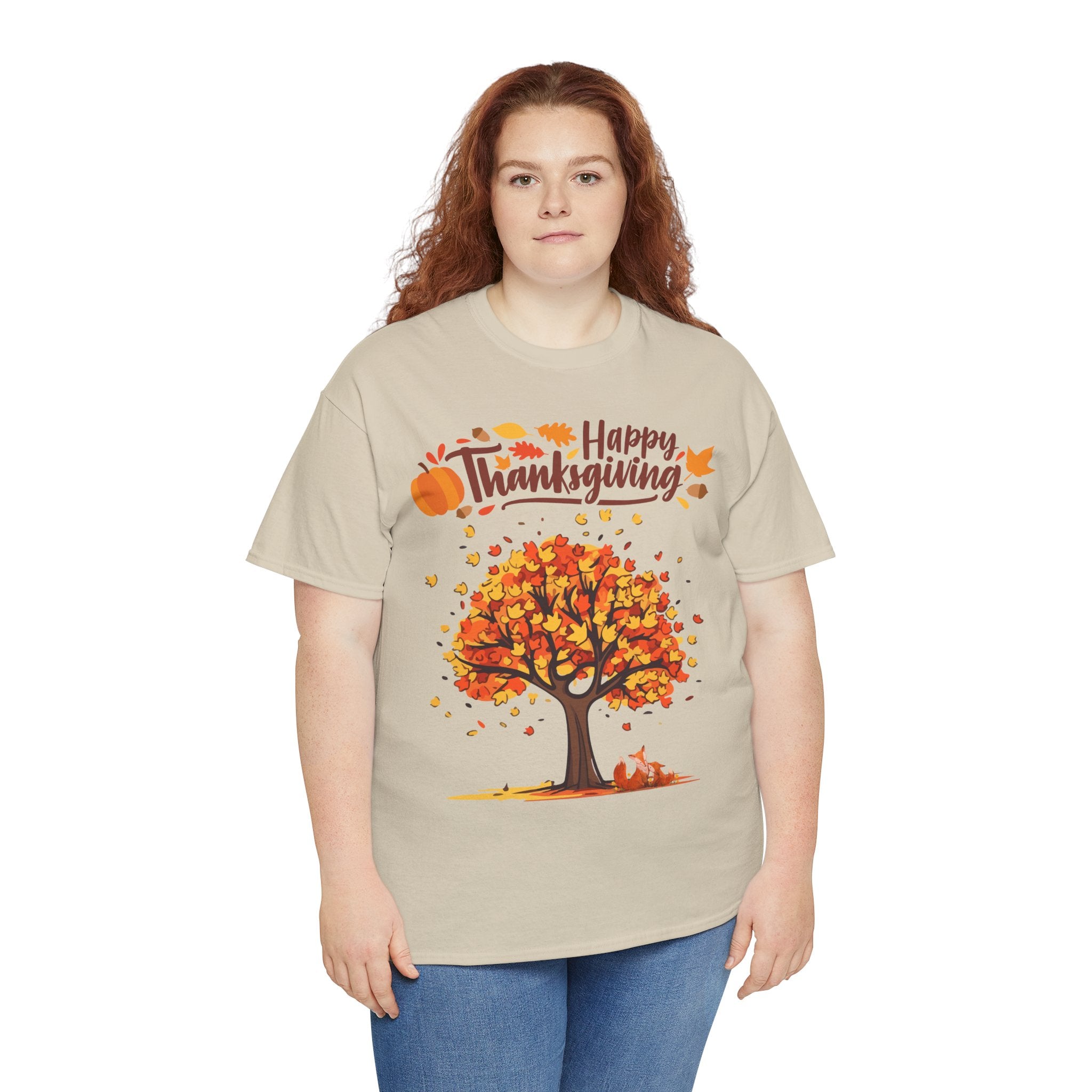 Thanksgiving Tree Tee, Autumn Shirt, Fall Apparel, Family Gathering Top, Seasonal Wear, Thanksgiving Gift