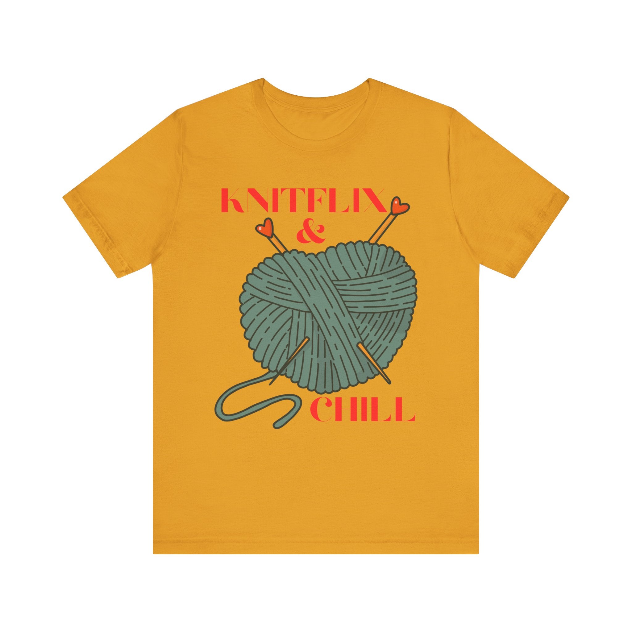 Knitflix & Chill Tee for Craft Lovers