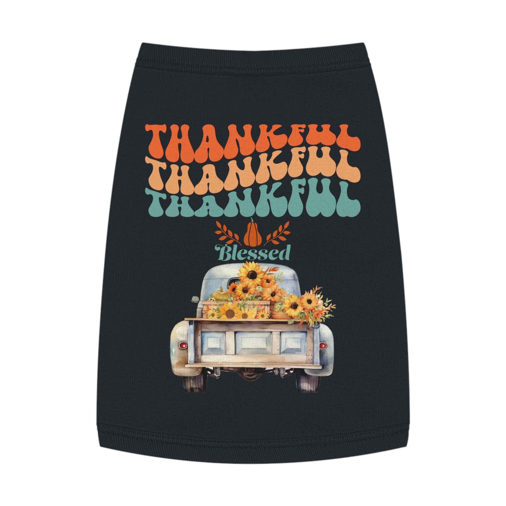 Thankful Pet Tank Top, Cute Dog Shirt, Pet Apparel, Blessed Pet Wear, Fall Fashion for Pets, Gifts for Dog Lovers