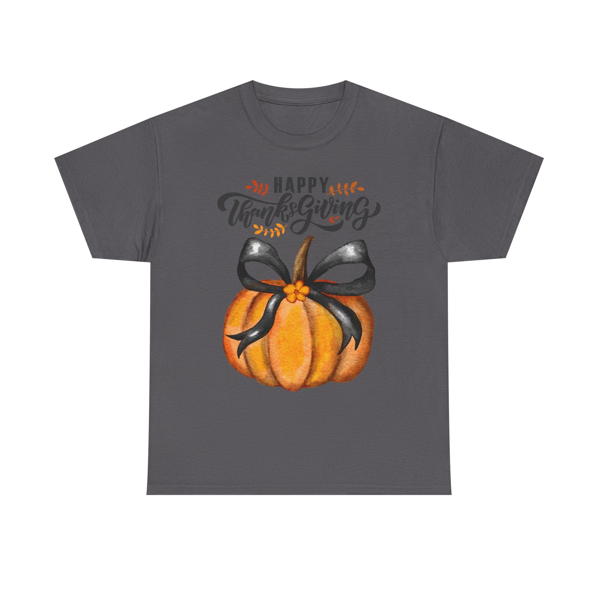 Thanksgiving Pumpkin Tee, Unisex Heavy Cotton T-Shirt, Fall Shirt, Autumn Fashion, Gift for Thanksgiving, Seasonal Apparel