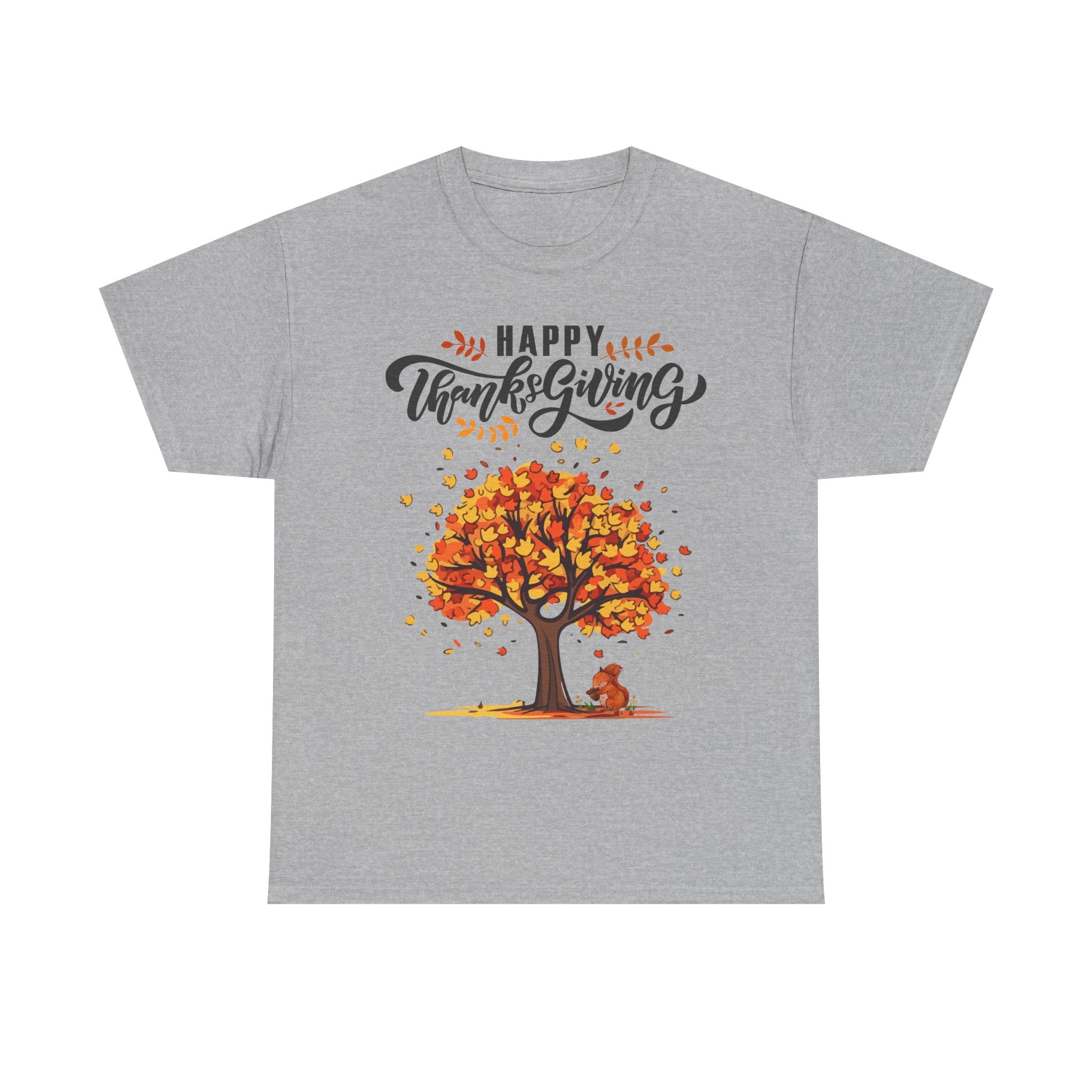 Happy Thanksgiving Tree Unisex Tee, Autumn Shirt, Holiday Apparel, Fall Fashion, Seasonal Gift