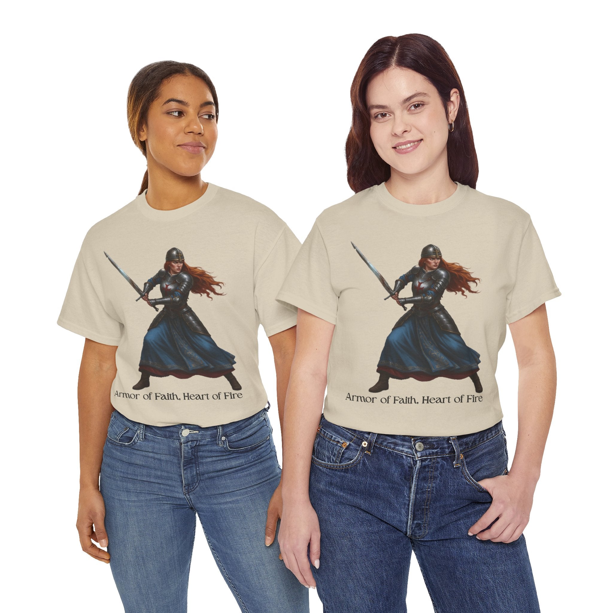 Warrior Spirit Unisex Heavy Cotton Tee, Inspirational Shirt, Fantasy Gift, Empowerment Merchandise, Soft Cotton Tee, Everyday Wear