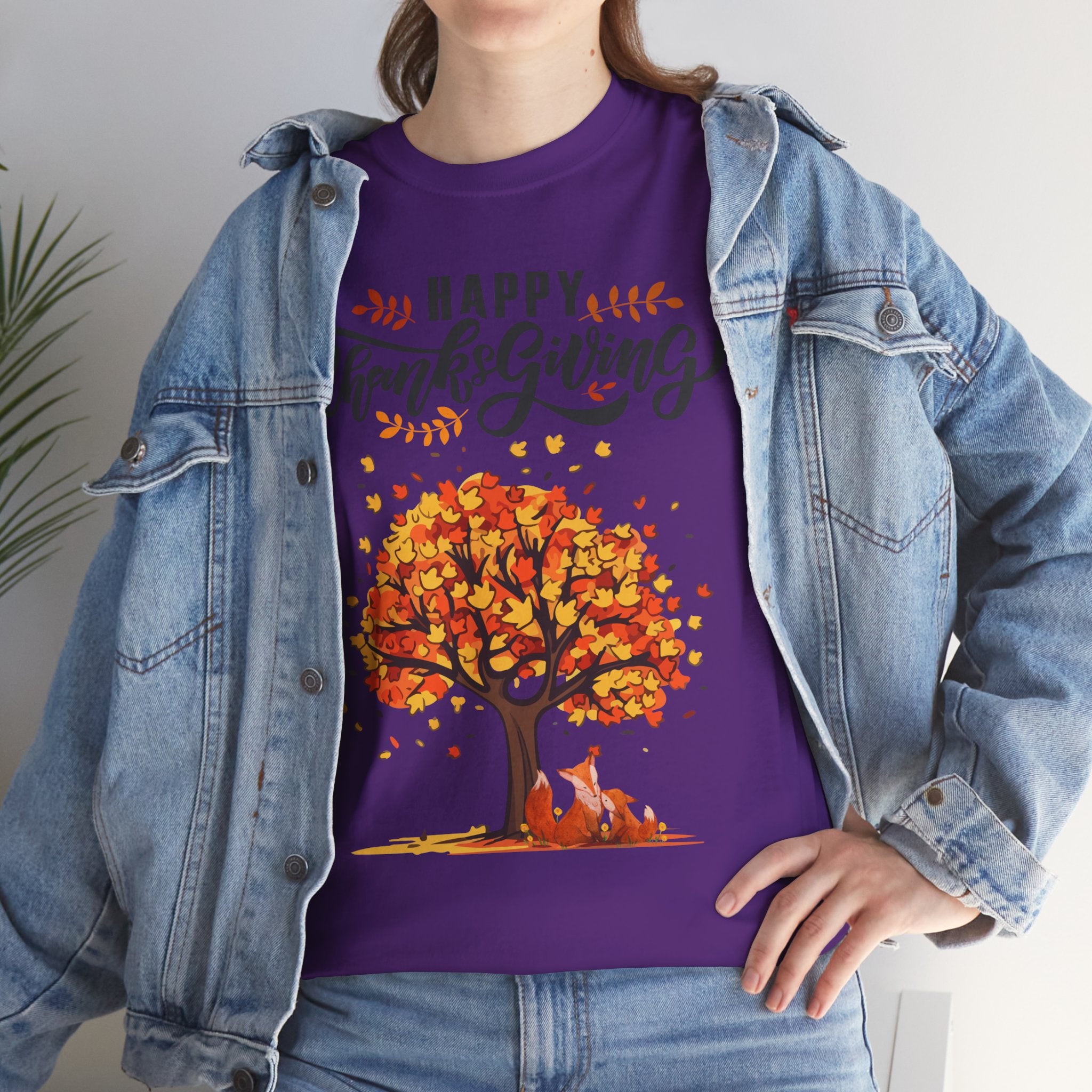 Thanksgiving Tree Tee, Fall T-Shirt, Autumn Apparel, Cozy Gift for Family, Cute Holiday Top