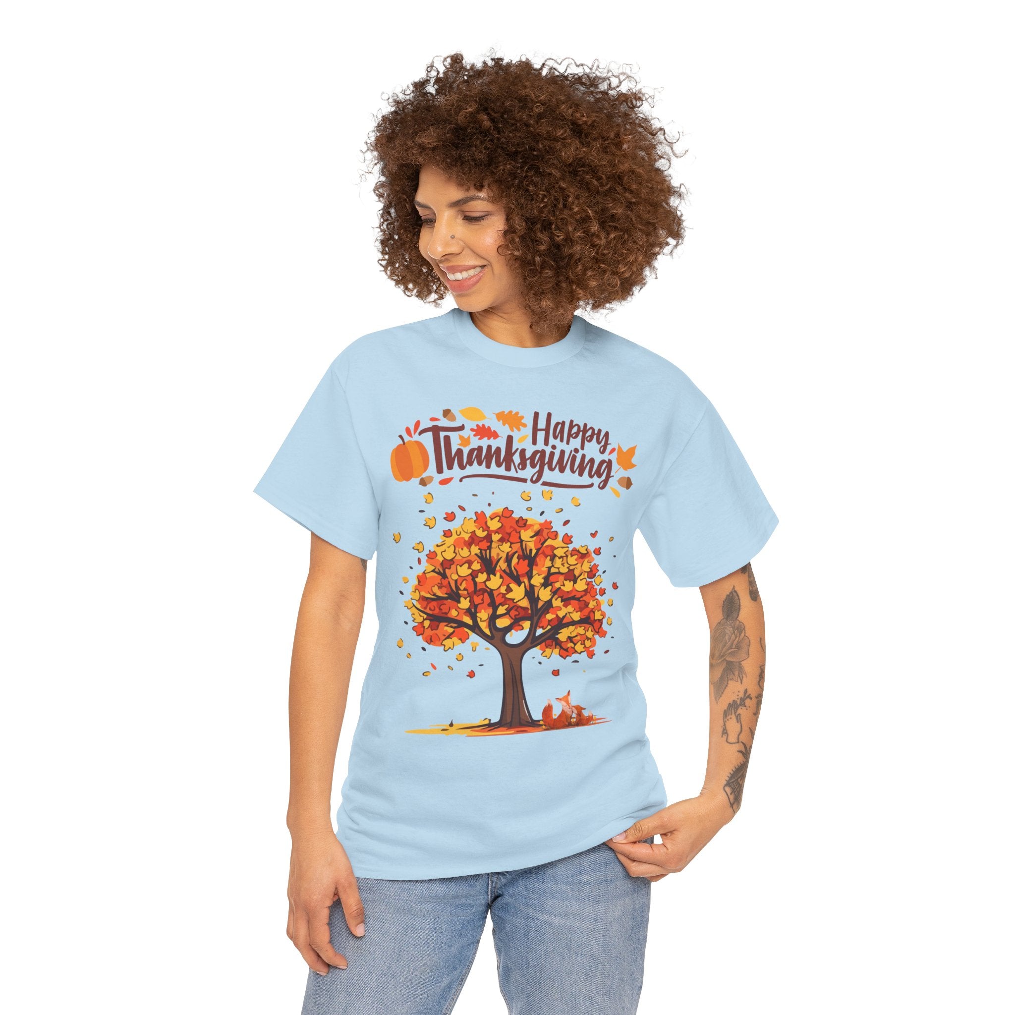 Thanksgiving Tree Tee, Autumn Shirt, Fall Apparel, Family Gathering Top, Seasonal Wear, Thanksgiving Gift