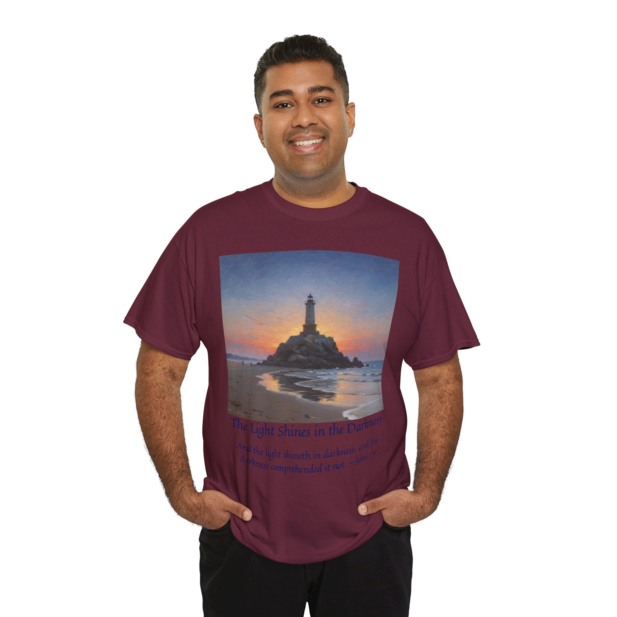 Light in Darkness Unisex Cotton Tee-inspired by Monet, Inspirational Shirt, Bible Verse Tee, Faith-Based Apparel, Perfect Gift for All Occasions