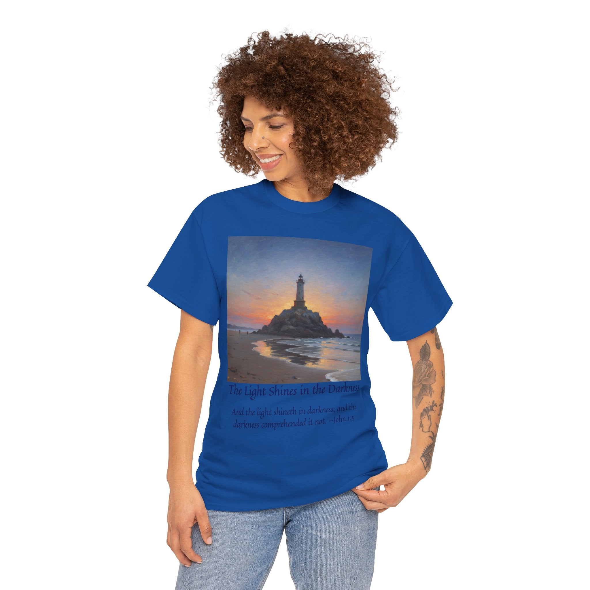 Light in Darkness Unisex Cotton Tee-inspired by Monet, Inspirational Shirt, Bible Verse Tee, Faith-Based Apparel, Perfect Gift for All Occasions
