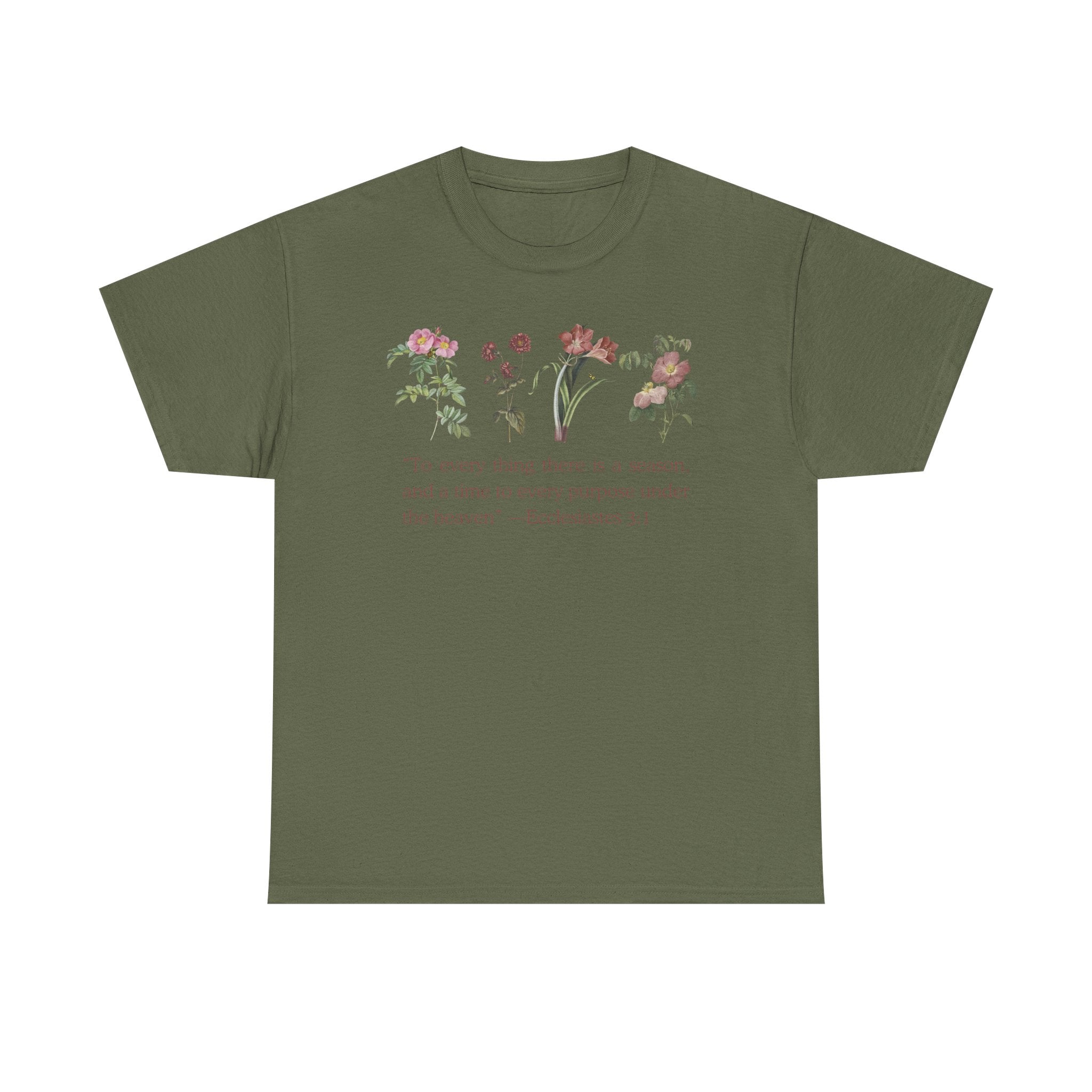 Christian -Biblical Inspirational Floral Quote Tee, Nature Lover Gift, Eco-Friendly Fashion, Casual Everyday Wear