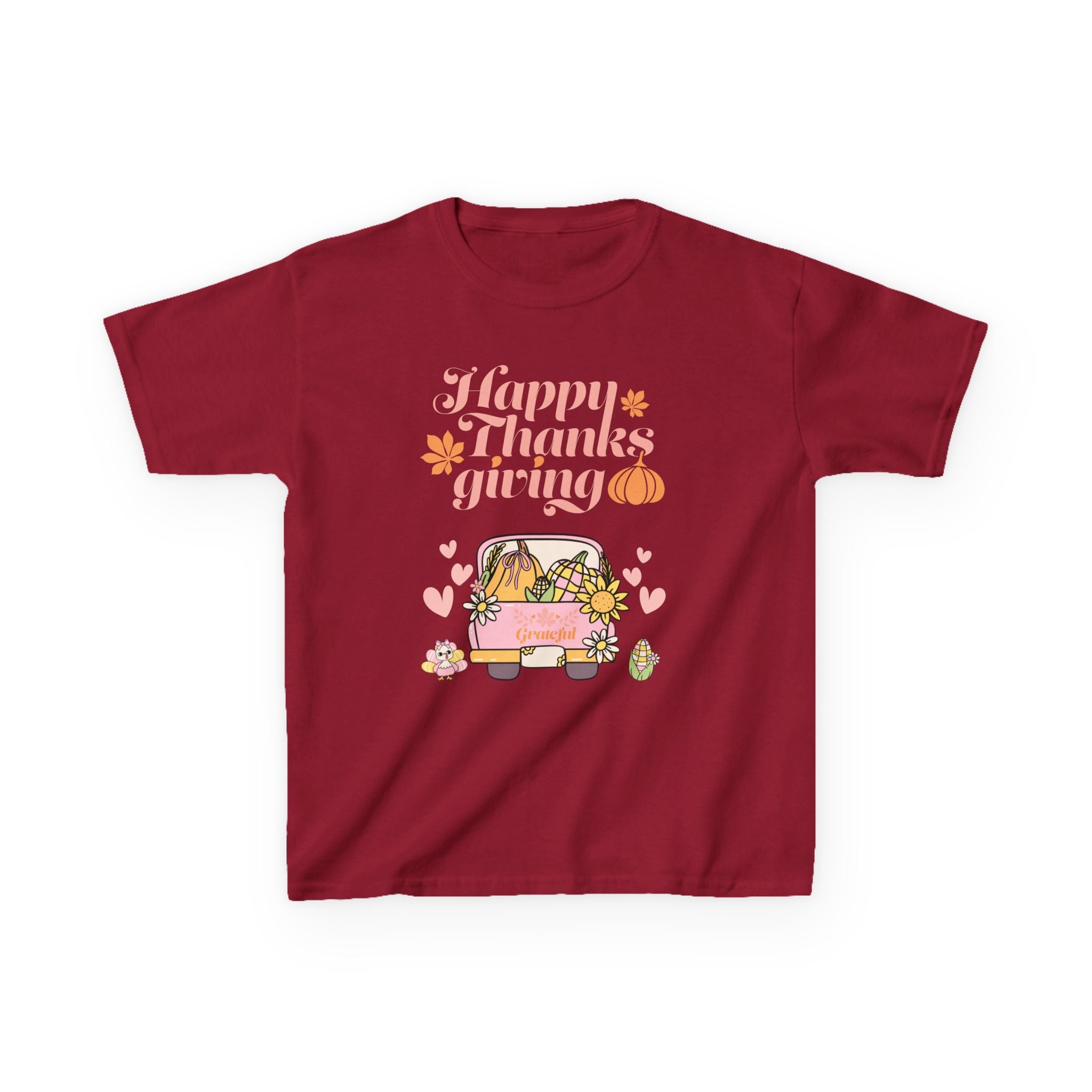 Happy Thanksgiving Kids Tee, Fall T-Shirt, Cute Pumpkin Shirt, Autumn Apparel, Kids Harvest Tee, Seasonal Kids Clothing