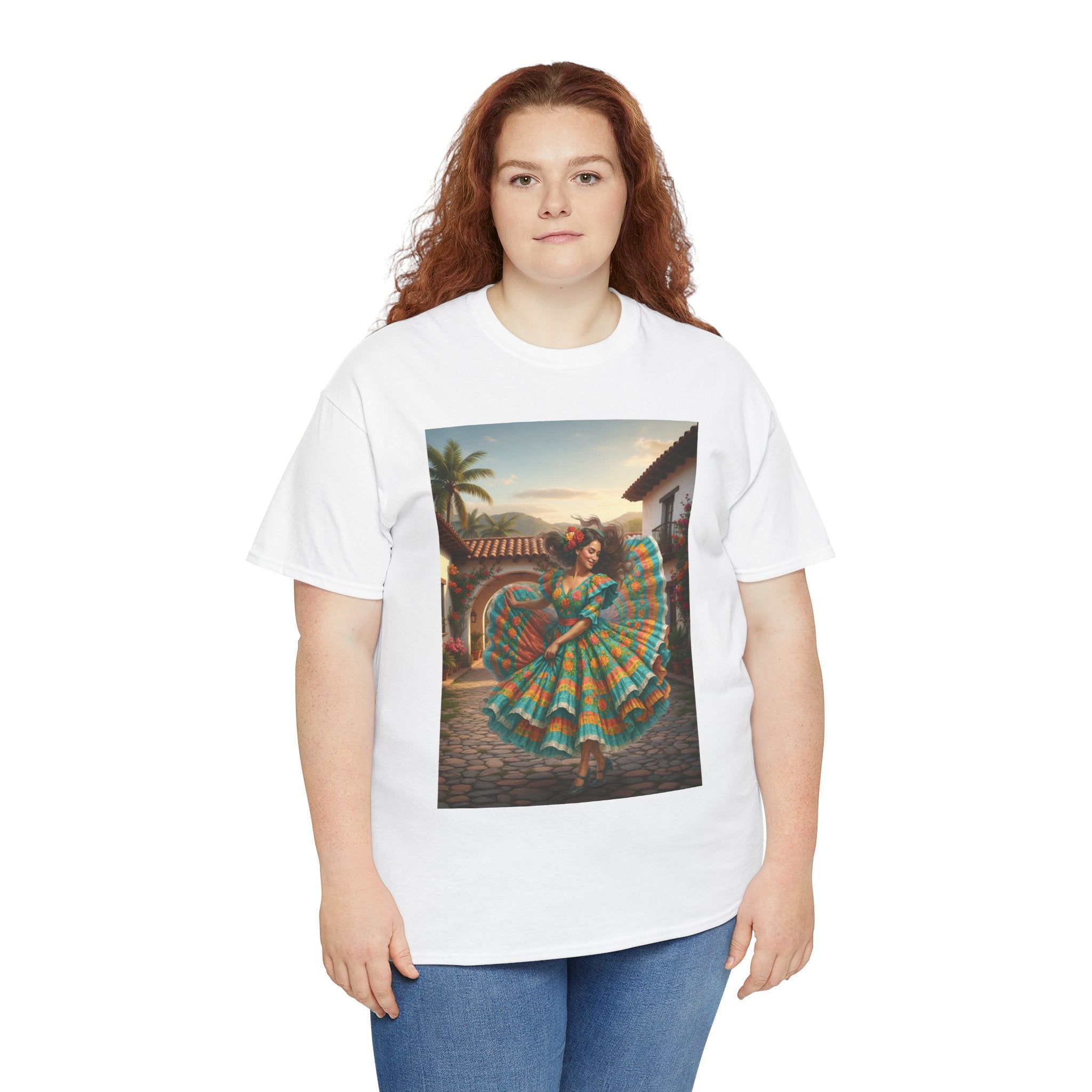 Folklórico Dancer Vibrant Graphic Tee - Perfect for Festivals, Casual Outings, Gifts, Dance Lovers, Unisex Fashion