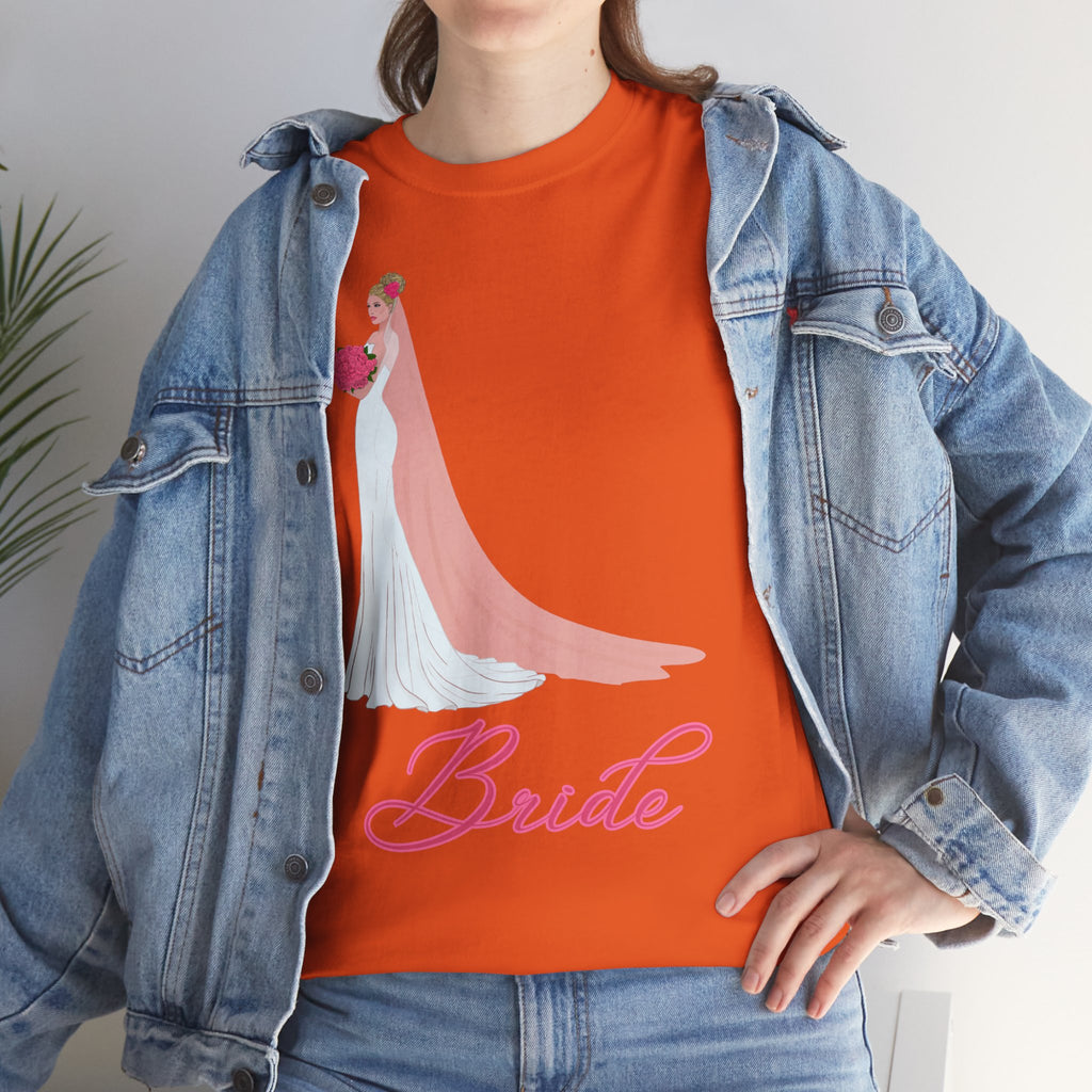 Bride Unisex Heavy Cotton Tee, Wedding Gift, Bridal Party Shirt, Engagement Party Top, Bride T-Shirt, Bridal Shower Attire